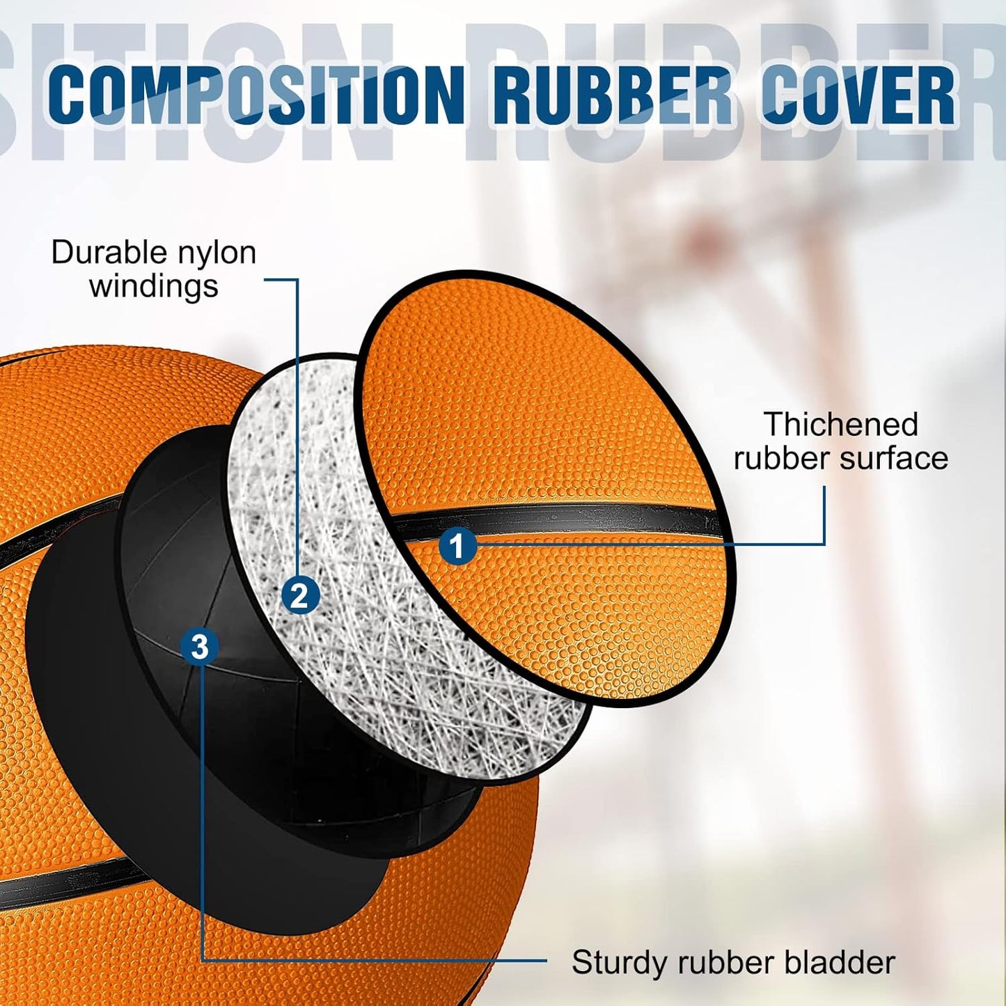 Libima 12 Pcs Rubber Basketballs Bulk with Pump Official Size Multicolor Basket Balls Streetballs Set for Kids Youth Adult Sports Gifts Indoor Outdoor Training Games Back to School