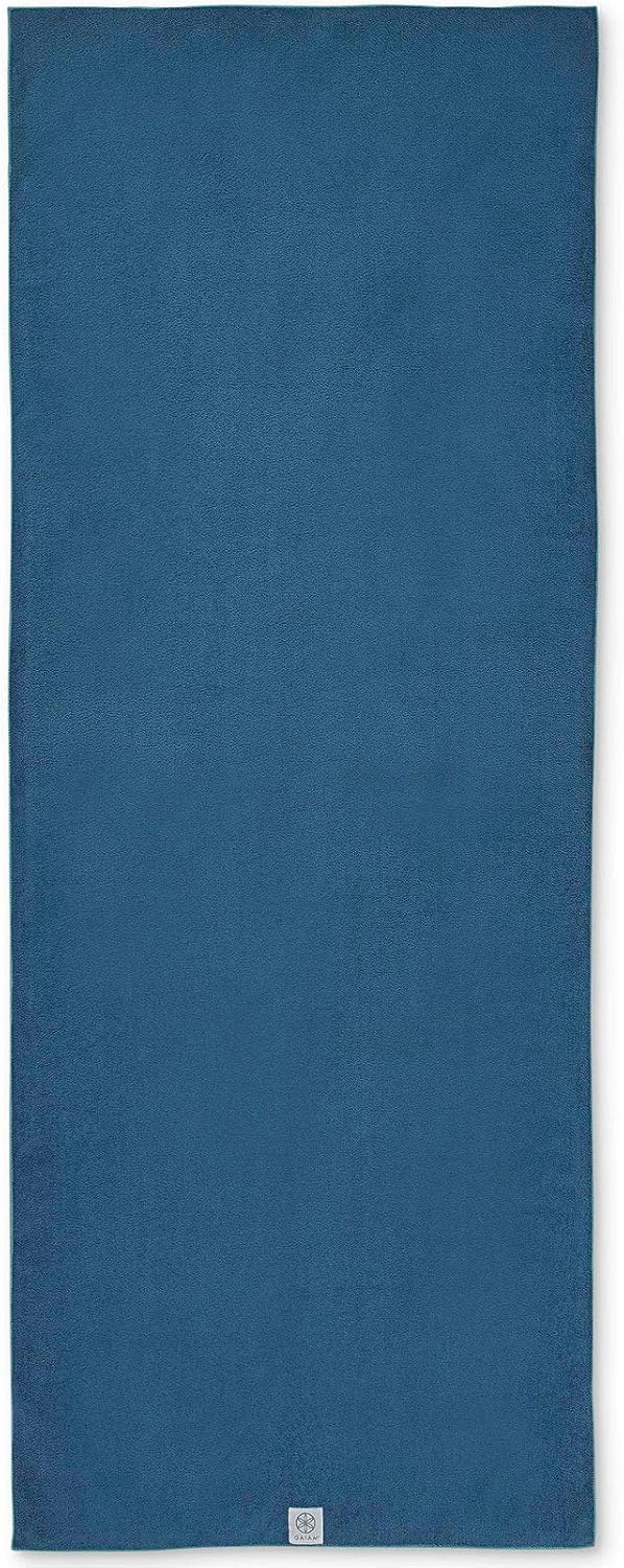 Gaiam Stay Put Yoga Towel Mat (Fits Over Standard ) Size - 68"L x 24"W, Lake