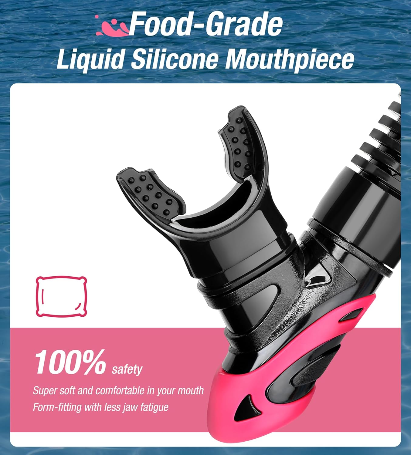 Aegend Dry Snorkel, Dive Mask Easy-Breath Free Diving Snorkel for Snorkeling Scuba Diving Freediving Swimming, with Top Dry Valve and Food-Grade Silicone Mouthpiece