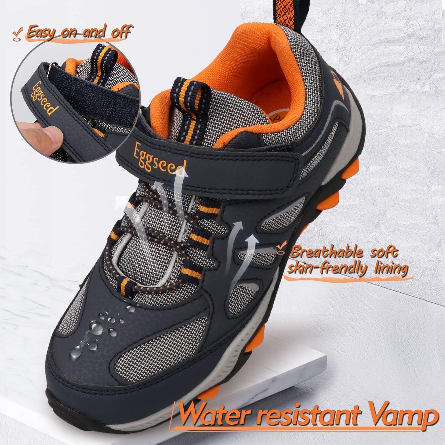 Boys Hiking Shoes Kids Sneakers Outdoor Waterproof Athletic Running Slip Resistant Comfortable (Little/Big Kids)