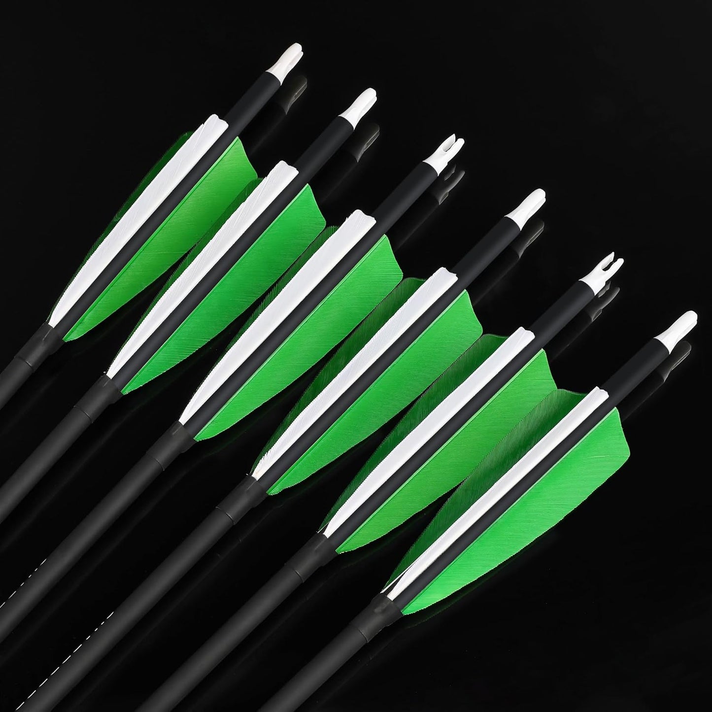 ZSHJGJR 30 Inch Archery Carbon Arrows Hunting Arrows with 4” Turkey Feather Target Practice Arrows Spine 500 for Compound & Recurve &Traditional Bow 6/12pcs