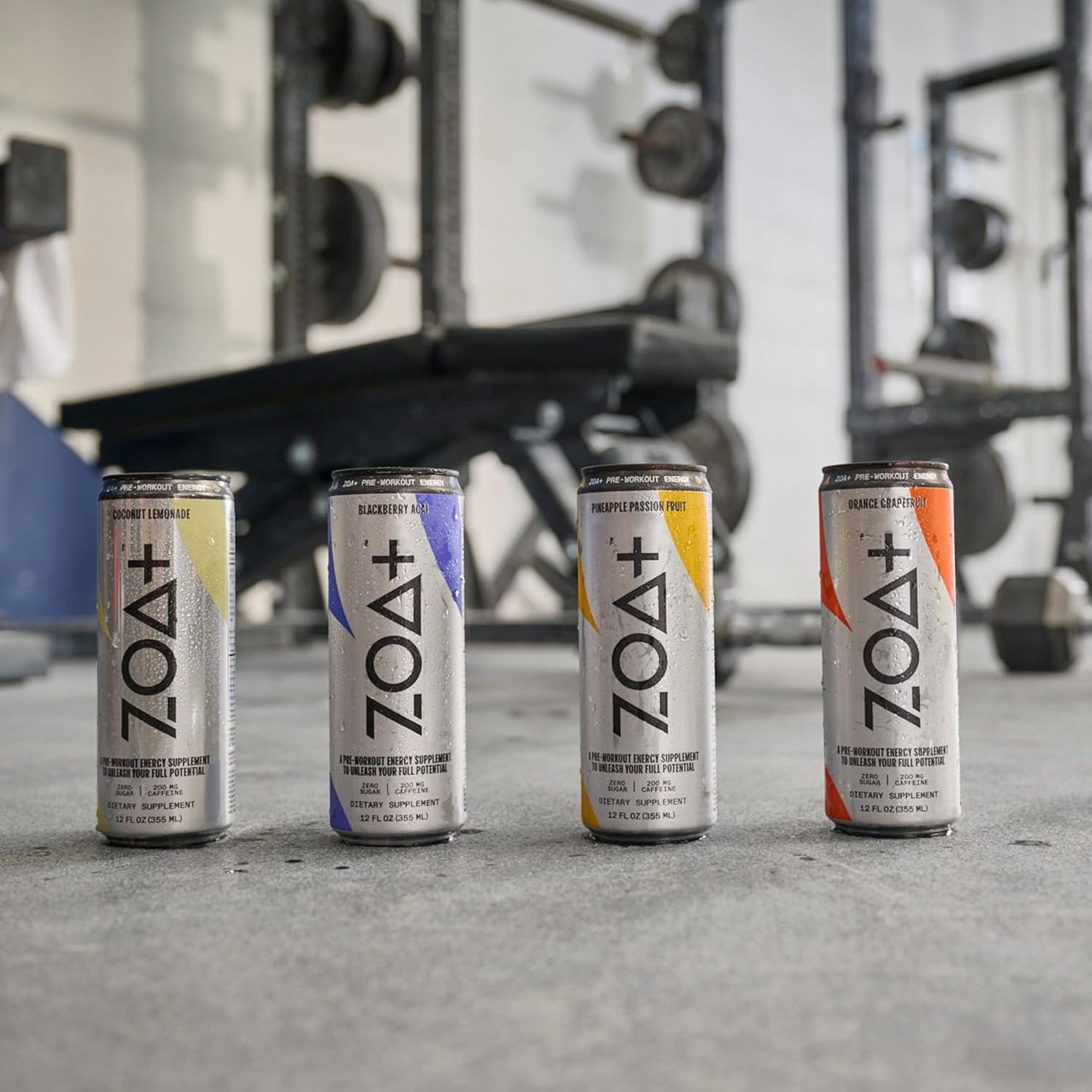 ZOA+ Pre-Workout Energy Drink Supplement - NSF Certified for Sport with Zero Sugar, Nitric Oxide Support, B & D Vitamins, Amino Acids, and Electrolytes (Pineapple Passion Fruit) - 12 pack