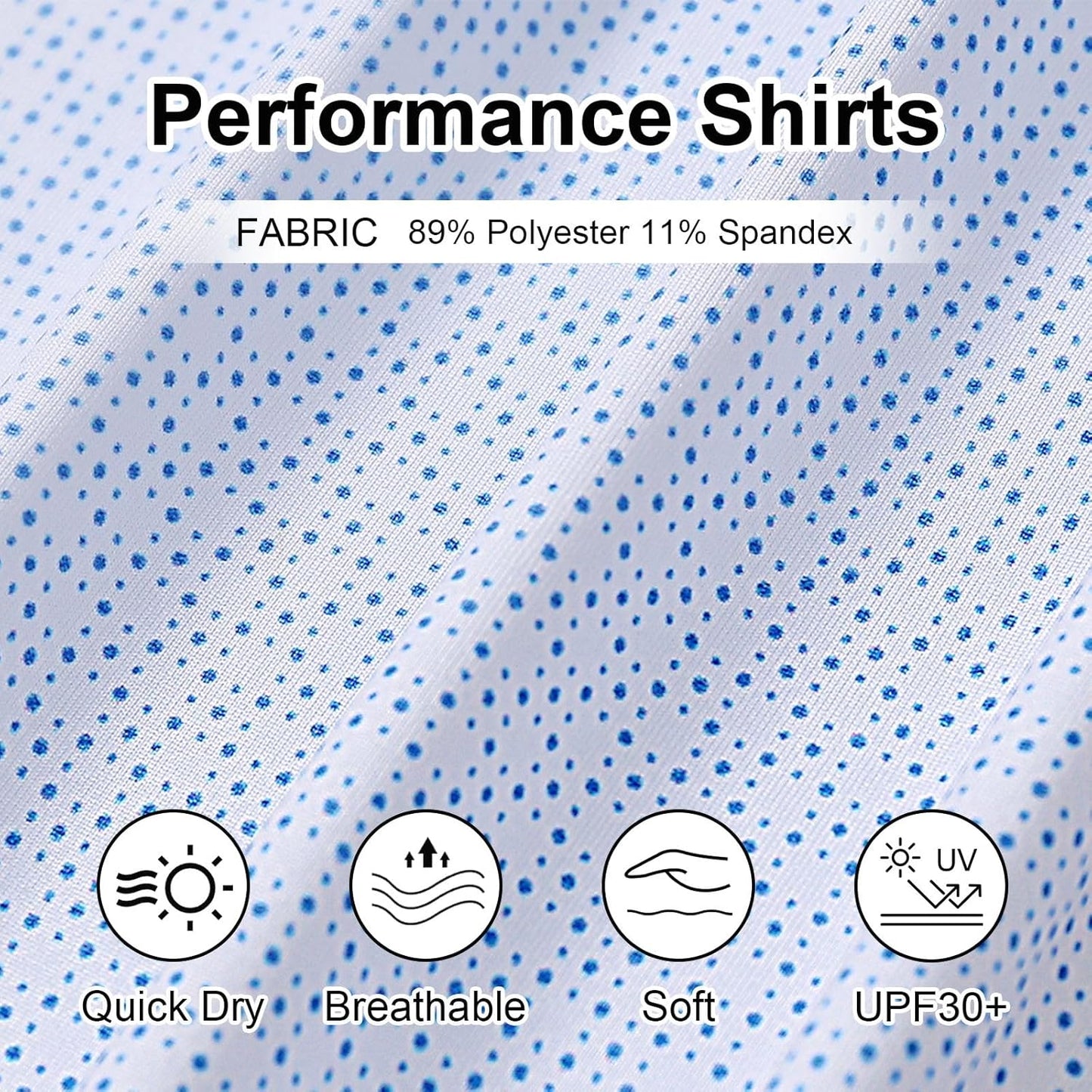 Golf Shirts for Men - Moisture Wicking Short Sleeve Performance Sport Casual Striped Collared Mens Polo Shirt