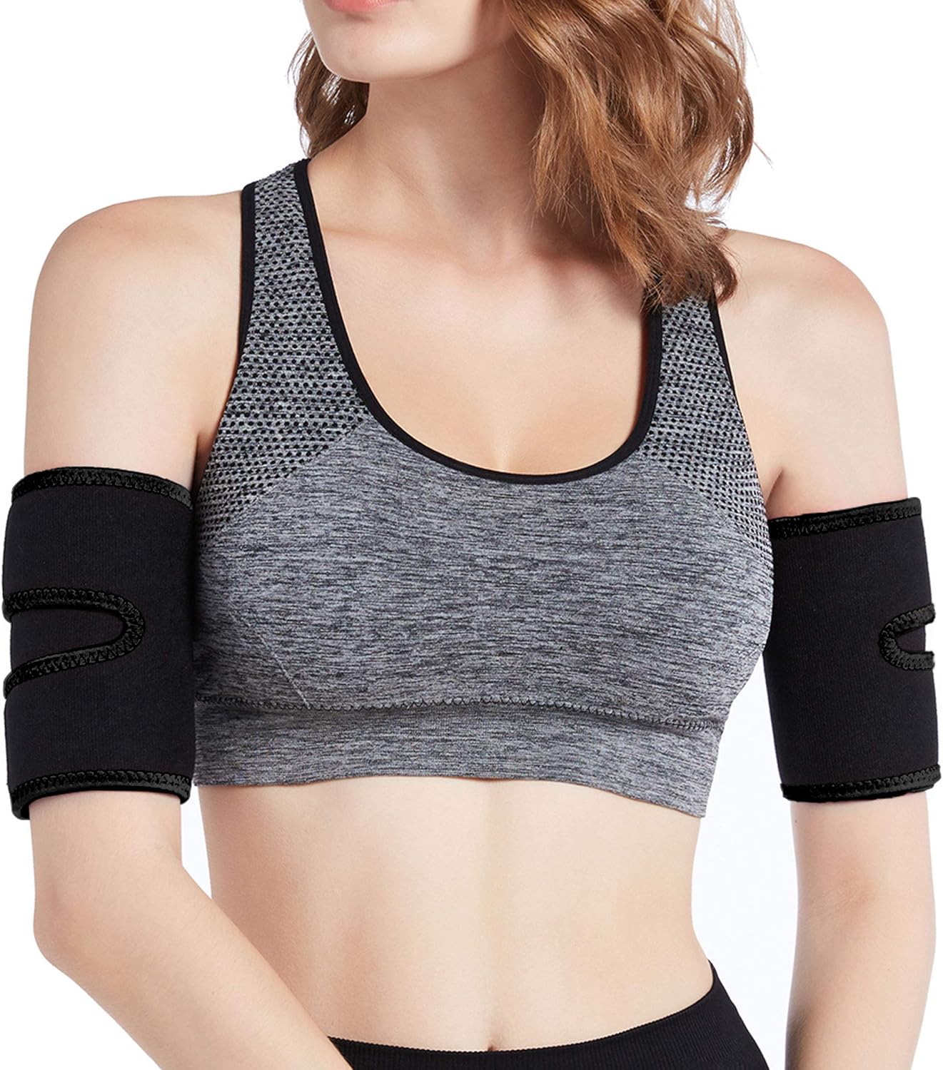 Bakerdani Hot Sweat Neoprene Compression Arm Sauna Sleeves Slimmer Bands Wraps Arm Trimmers for Men & Women (a Pair)