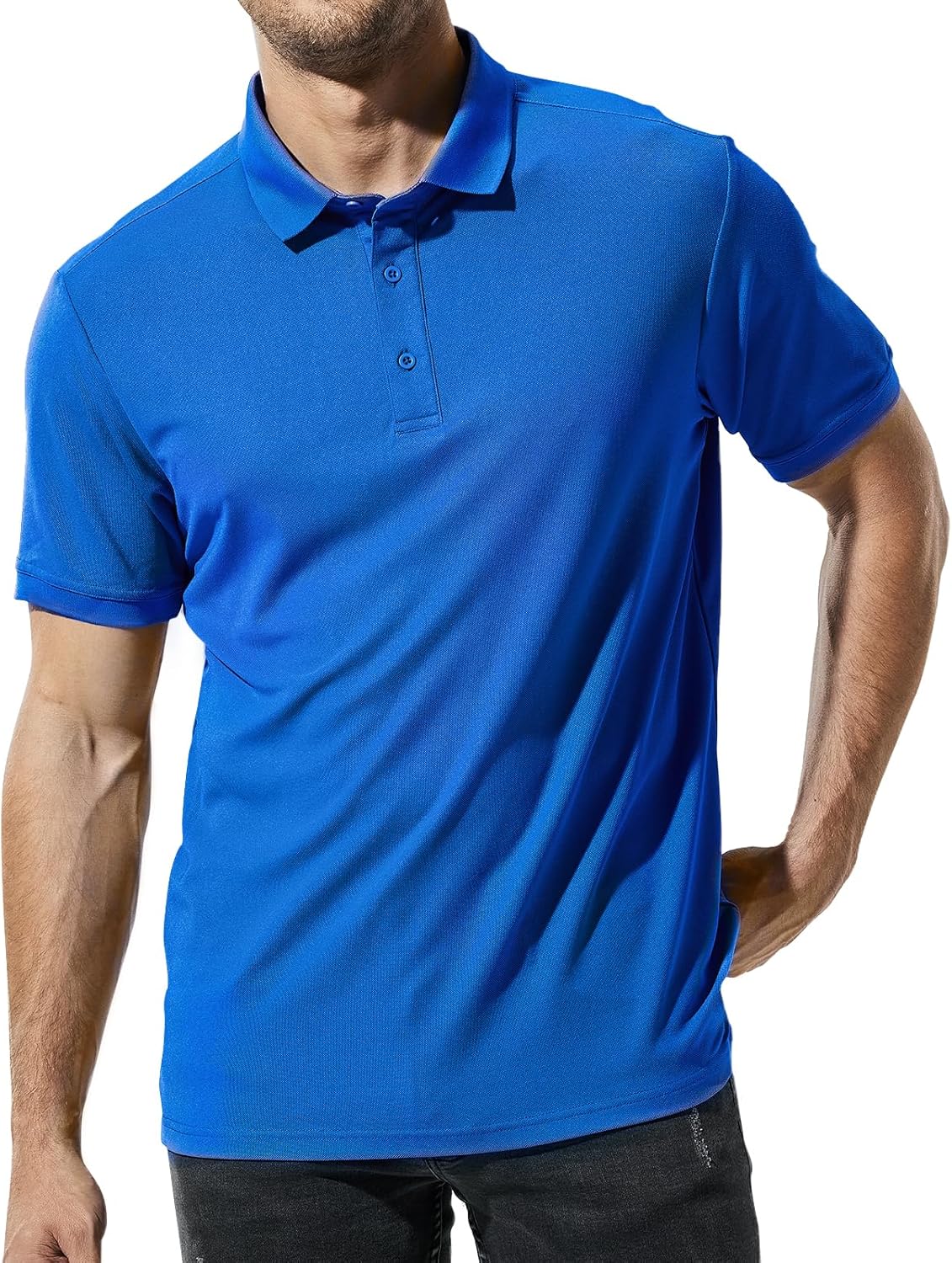 MIER Polo Shirts for Men Short Sleeve Quick Dry Polyester Collared Shirts Casual Golf Shirts, Moisture-Wicking