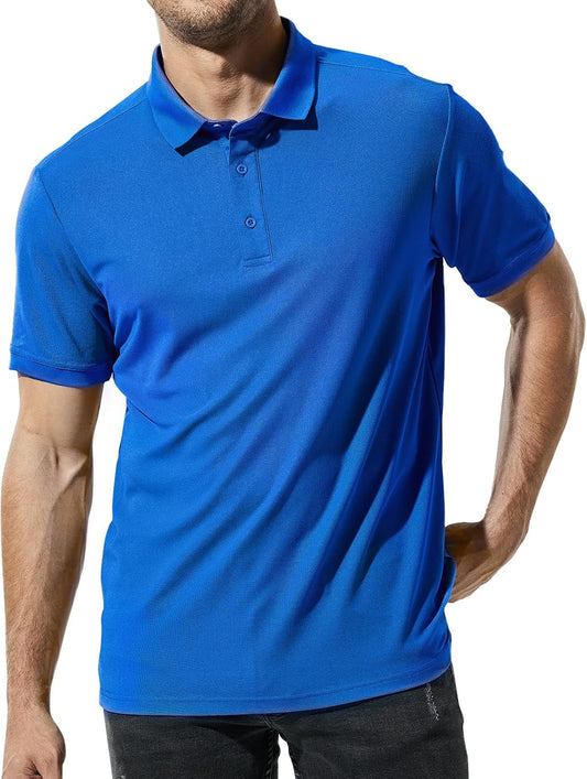 MIER Polo Shirts for Men Short Sleeve Quick Dry Polyester Collared Shirts Casual Golf Shirts, Moisture-Wicking
