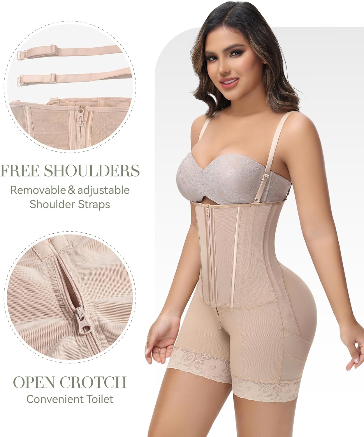 M MYODRESS Fajas Colombianas Moldeadoras Shapewear for Women Tummy Control Body Shaper Post Surgery Compression Garment