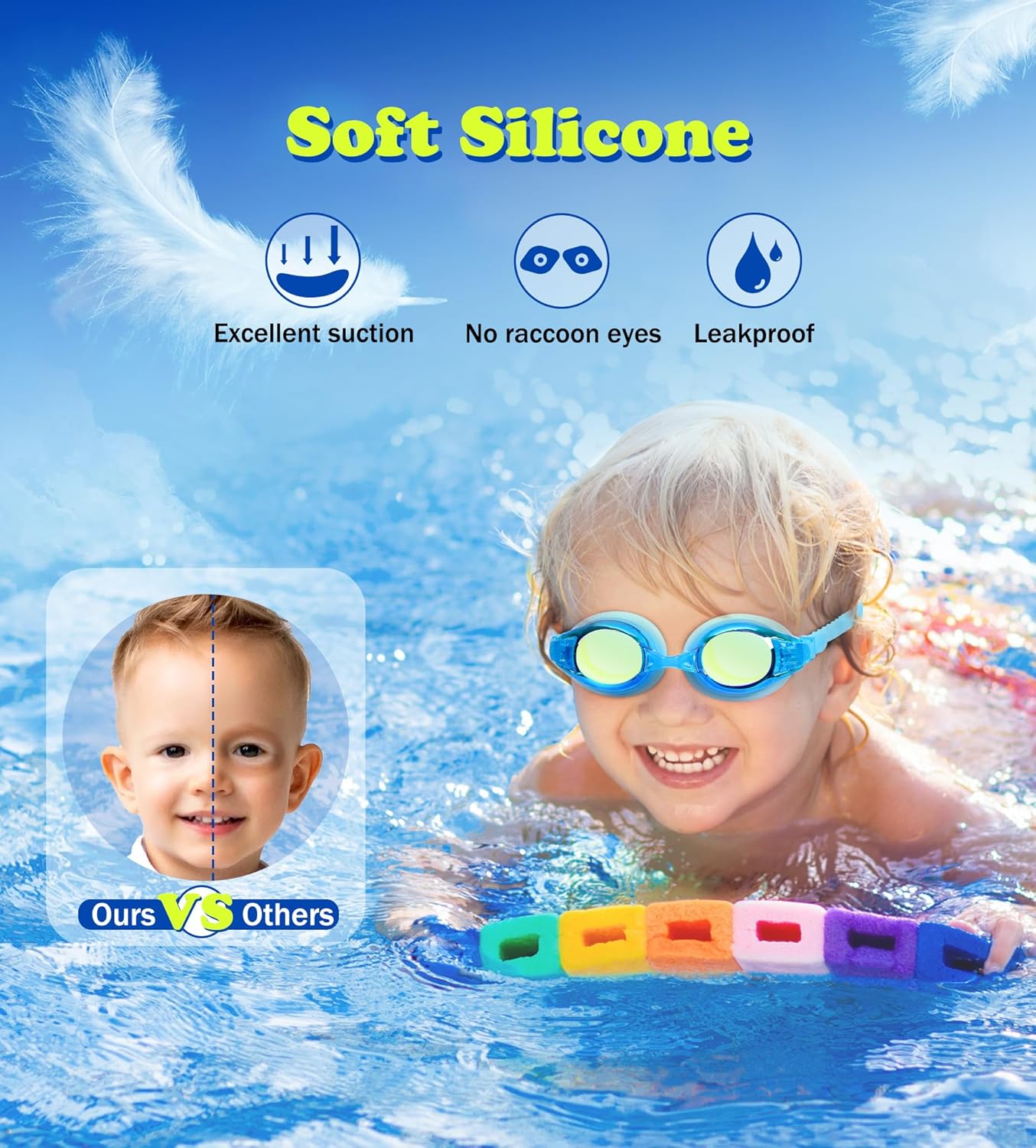 Aegend 2 Pack Kids Goggles, Swimming Goggles for Kids Age 4-16 Boys and Girls Youth, Anti-Fog Waterproof Anti-UV Pool Goggles