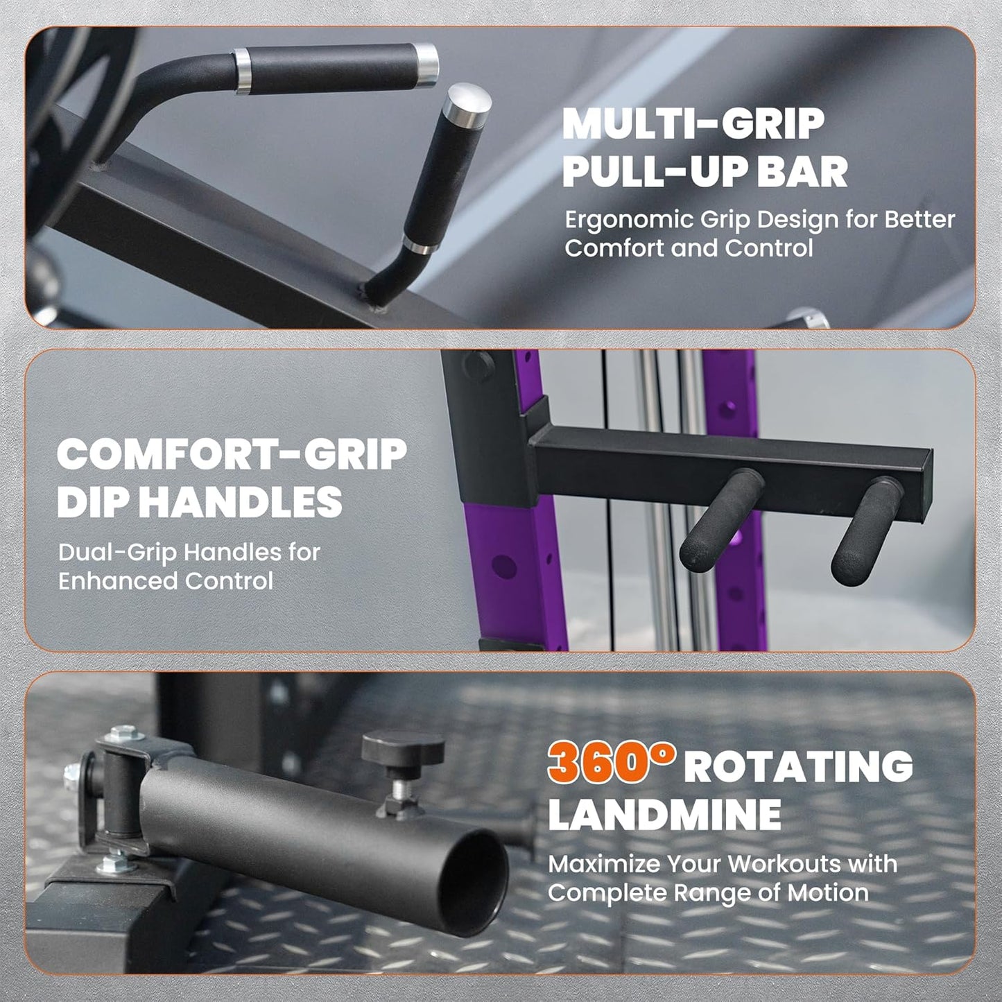 Smith Machine Home Gym with Aluminum Pulley Set- 2000lbs Capacity All-in-One Power Rack with Cable Crossover, Pull-Up Bar & Dip Station, Includes 18 Attachments, P107 Anvil