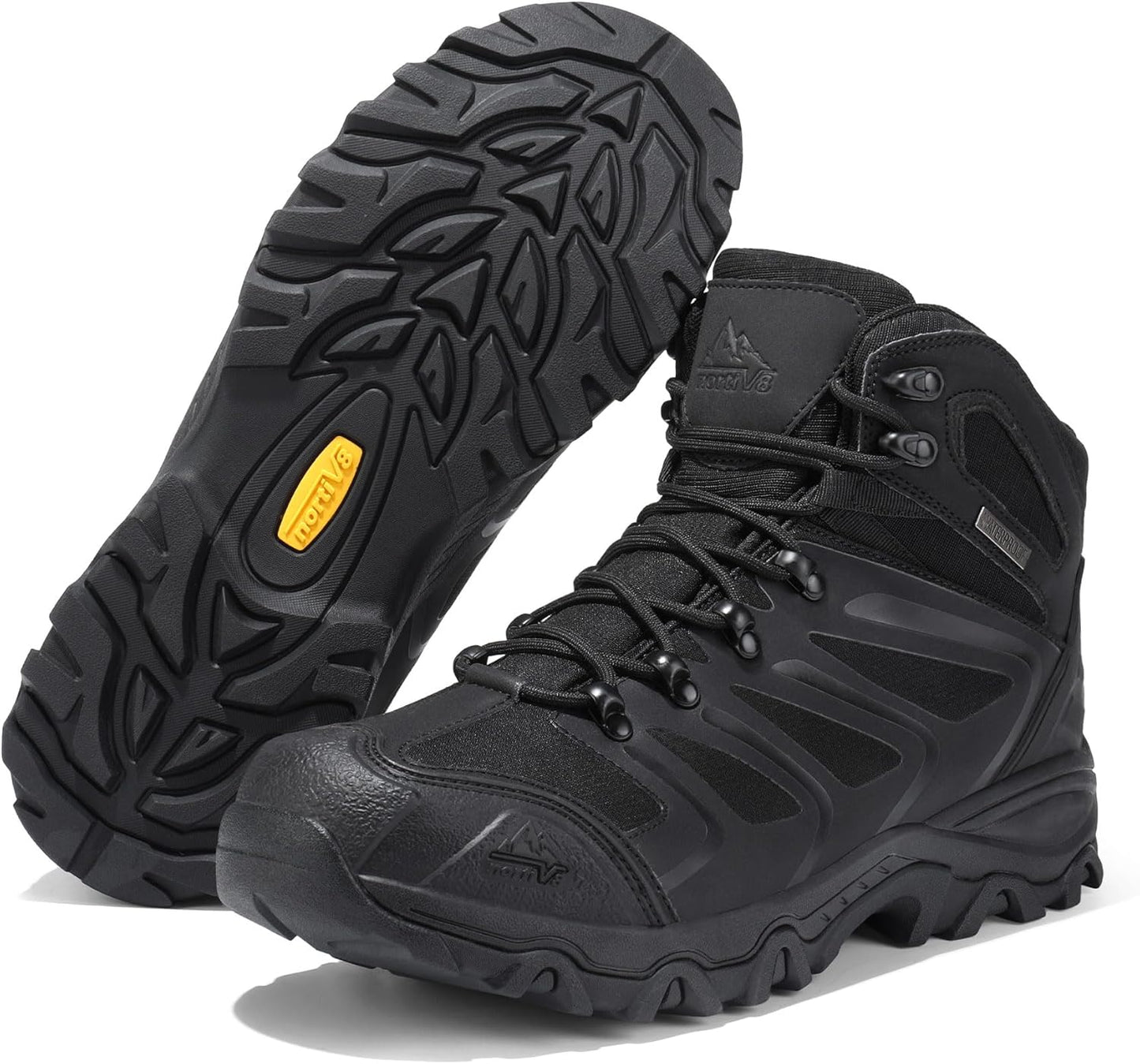 NORTIV 8 Men's Ankle High Waterproof Hiking Boots Outdoor Lightweight Shoes Trekking Trails Armadillo