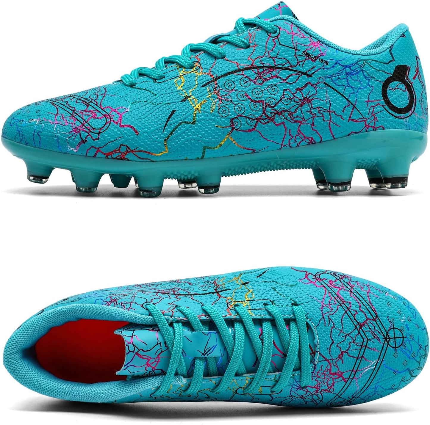 Boys' Soccer Shoes Kids Firm Ground Soccer Cleats Girls Athletic Sneakers Outdoor Turf Football Shoes for Little/Big Kid