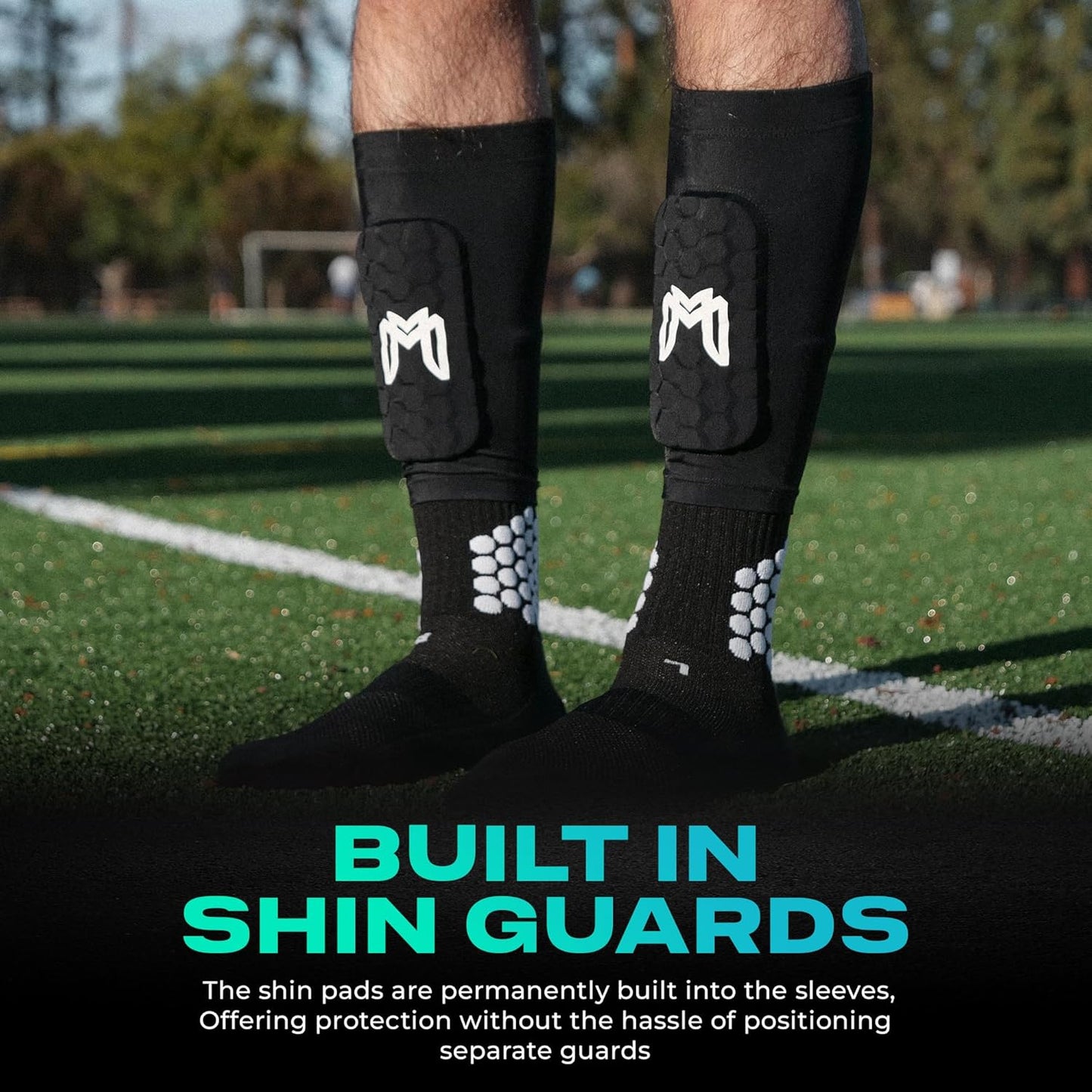 Mini Shin Guards Soccer – Built in Shin Pad Sleeves for Mens, Women, Teens - Small Shin Guards - Lightweight, Breathable Shin Defender Leg Protection