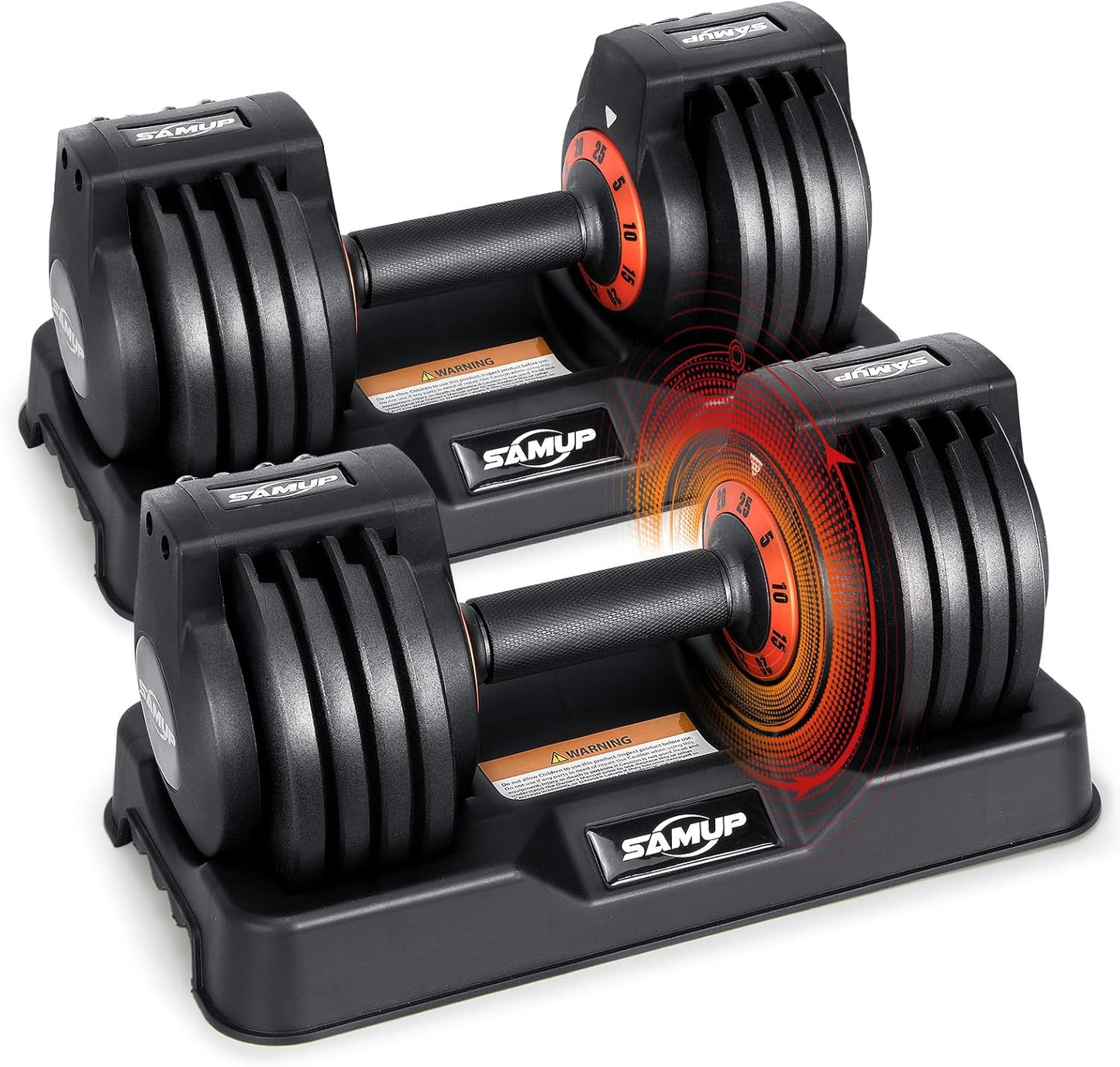 25/55 lbs Pair Adjustable Dumbbells Set, Dumbbells with Anti-Slip Metal Handle for Exercise & Fitness Fast Adjust Weight for Full Body Workout Fitness