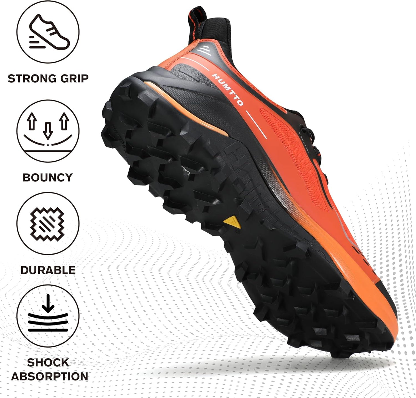 HUMTTO Men's Quick Laces Hiking Sneaker Lightweight Breathable Walking Outdoors Trail Running Shoes