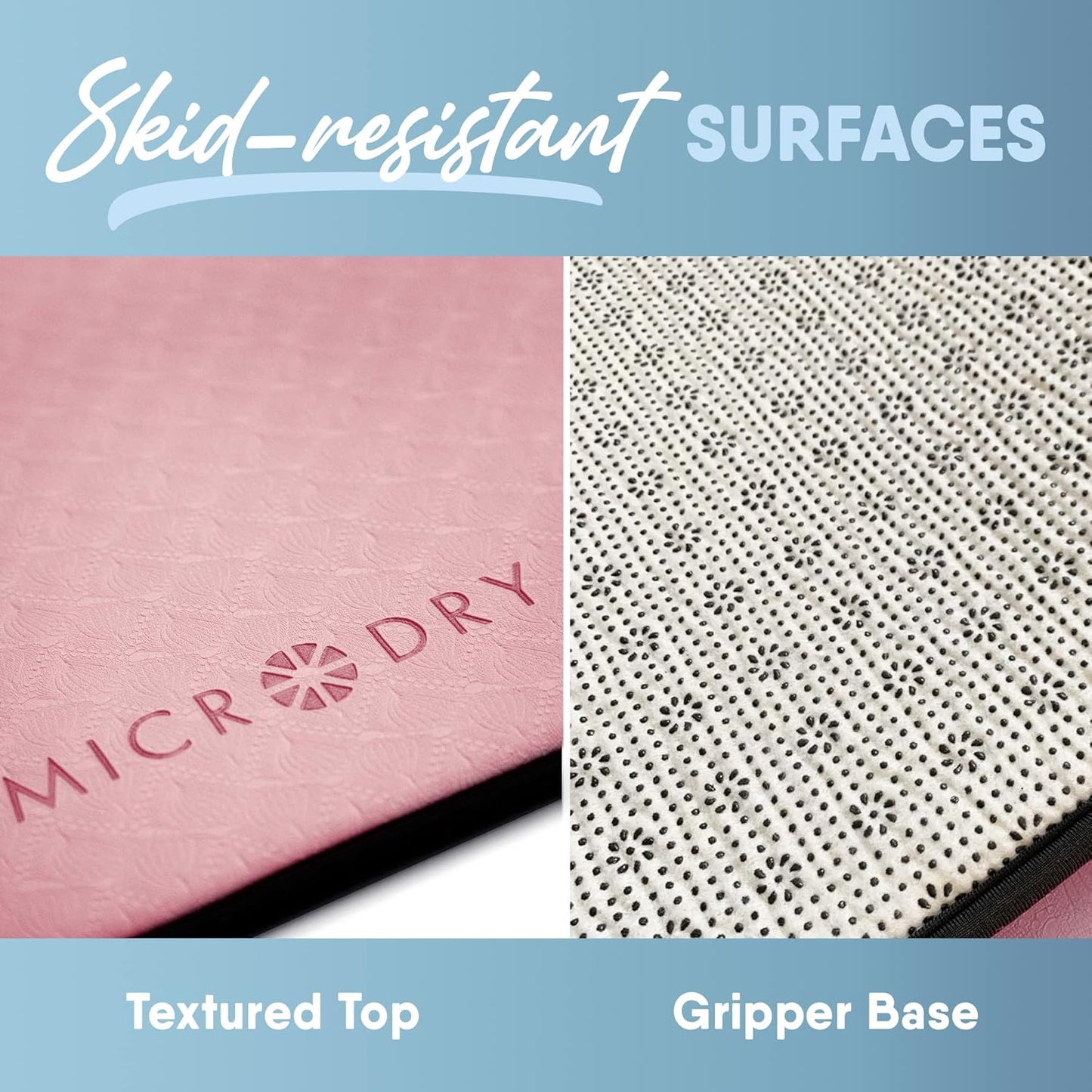 MICRODRY Deluxe Fitness Exercise Yoga Mat for Home & Gym, Extra Thick for High Impact Training, Multi Layered Skid Resistant Surface, Odor Neutralizing with Carrying Strap