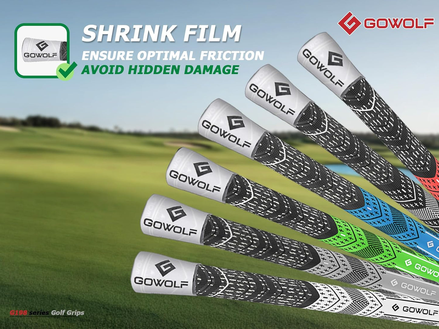 Gowolf Golf Grip Cord Rubber Multi-compound Golf Driver Irons Club Choose 13 Grips with 15pcs Tapes Or Full Kit choose one