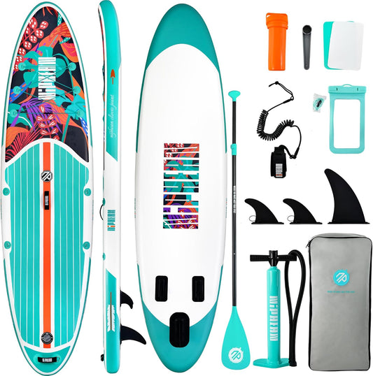 Niphean Inflatable Stand Up Paddle Board with SUP Accessories, Anti-Slip EVA Deck, 10’6’’ Inflatable Paddle Boards for Adults & Youth of All Skill Levels