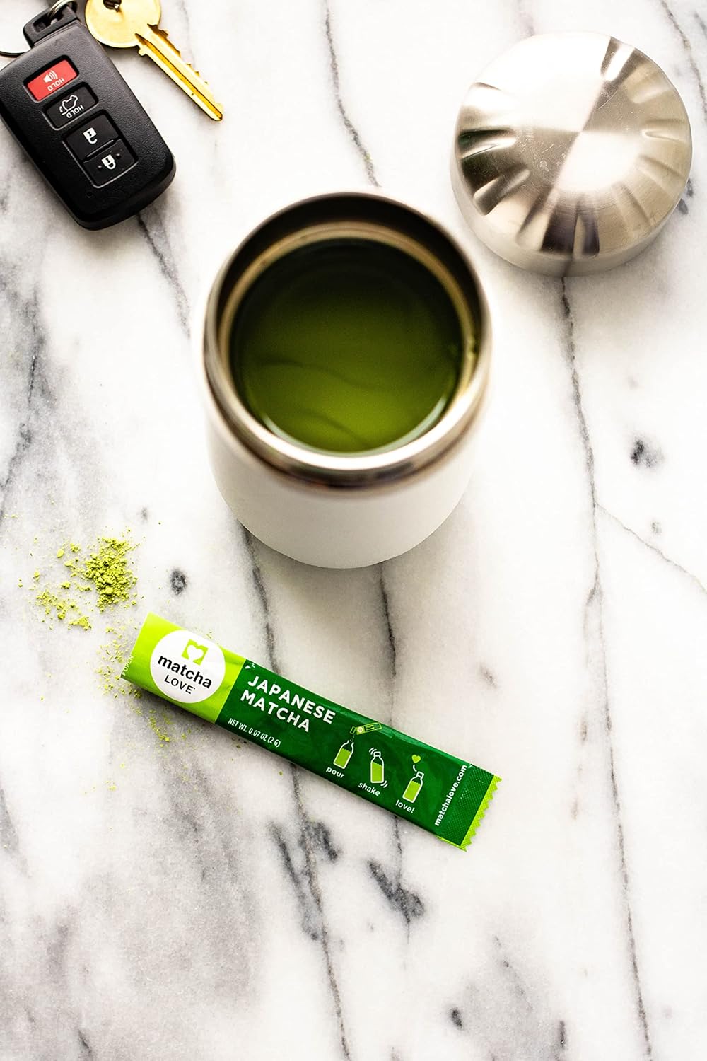 Matcha Love Japanese Matcha Unsweetened Green Tea Powder, 15 Single Serve Packets, 1.05 Ounces