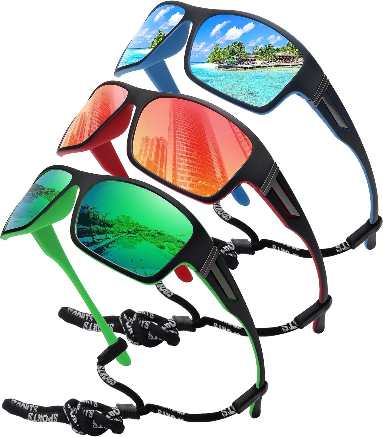 STORYCOAST Polarized Sports Sunglasses for Men Women Unbreakable Frame Cycling Fishing Driving