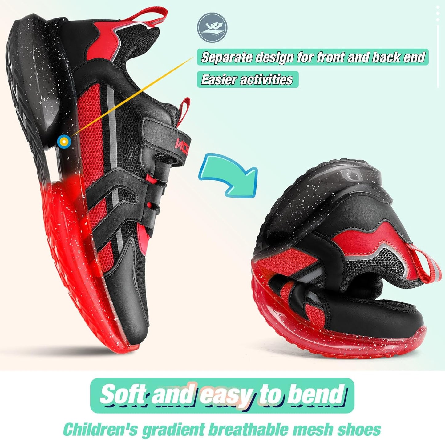 WETIKE Boy's Shoes Mesh Slip on Lightweight Running Sneakers