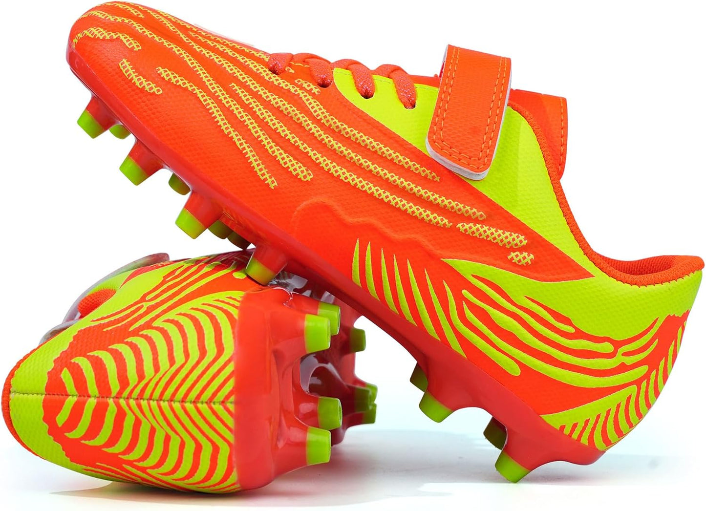 brooman Kids Firm Ground Soccer Cleats Boys Girls Athletic Football Shoes