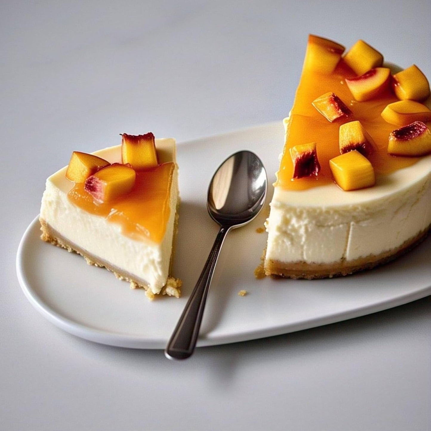 Andy Anand Sugar Free Peach Cheesecake For Delivery 9" (2 lbs) | Amazingly Delicious & Diabetic-Friendly, You Won't Believe It's Sugar Free! | Freshly Made with California Cream Cheese, All-Natural
