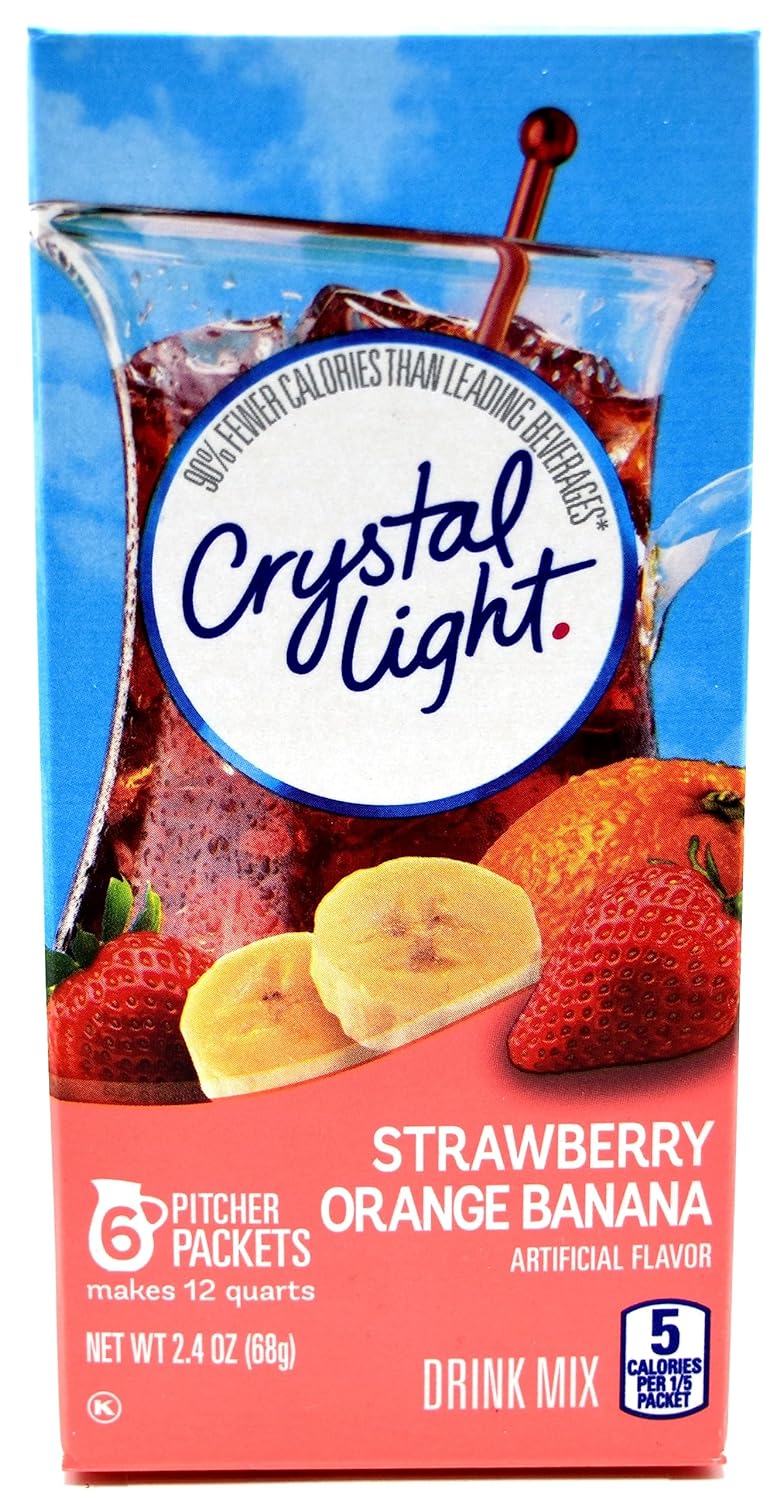 Crystal Light Strawberry Orange Banana Drink Mix, 12-Quart 2.4-Ounce Box (Pack of 9)
