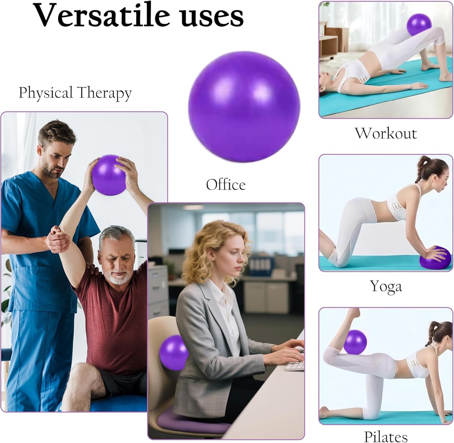 Pilates Ring Set – Magic Circle with Dual Padded Handles, Mini Exercise Ball & 5 Resistance Bands | Pilates Kit for Women | Home Workout Equipment for Full-Body Training & Fitness Set