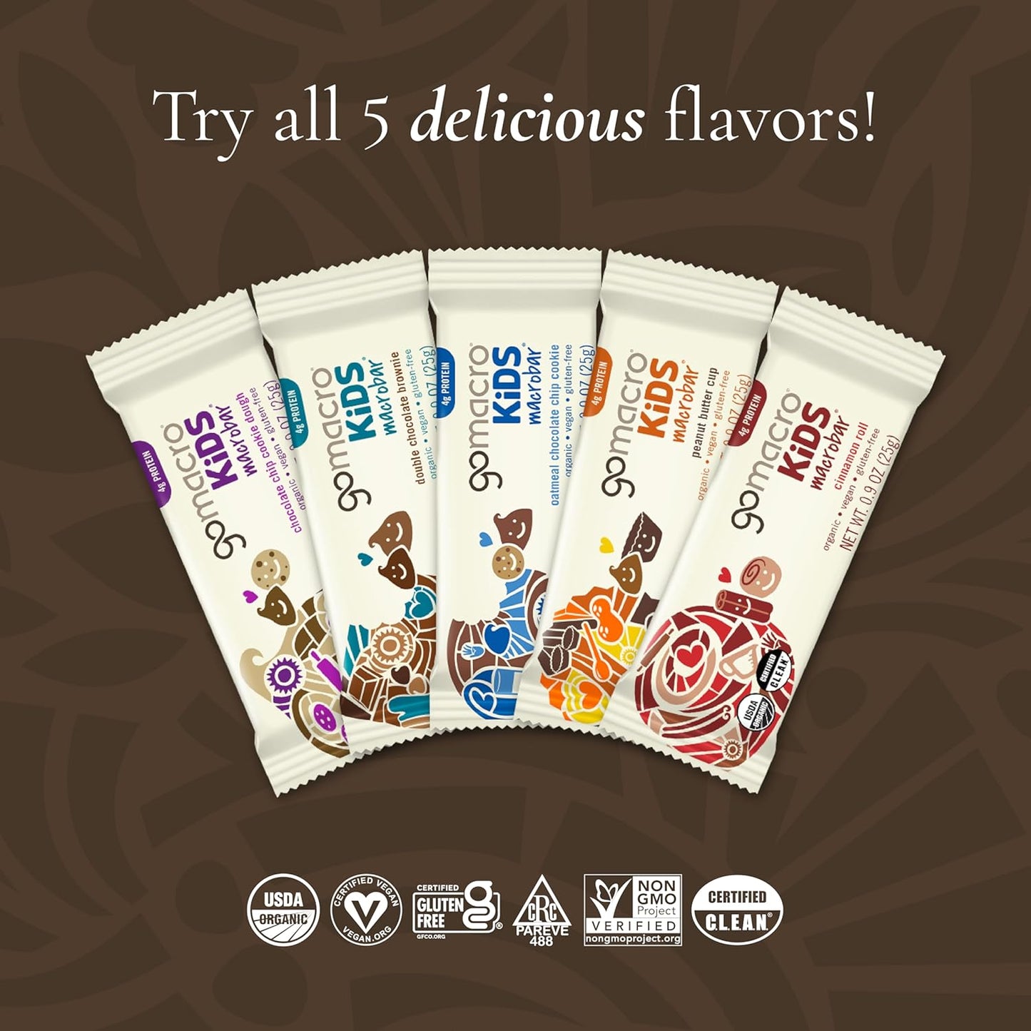 GoMacro Kids MacroBar Organic Vegan Snack Bars - Cinnamon Roll (0.9 Ounce Bars, 7 Count)