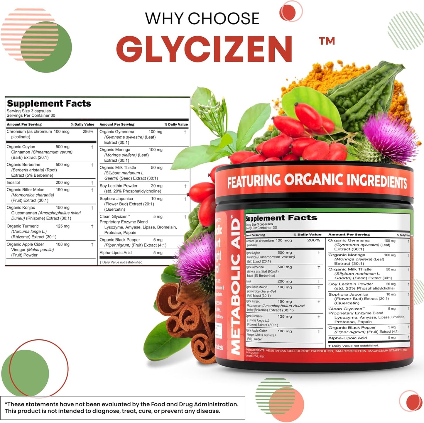 Clean Nutra Berberine Ceylon Cinnamon Bitter Melon Glucomannan Gymnema Sylvestre Chromium Moringa Milk Thistle Turmeric Apple Cider Vinegar Digestive Enzymes Inositol Supplement 90 Capsules