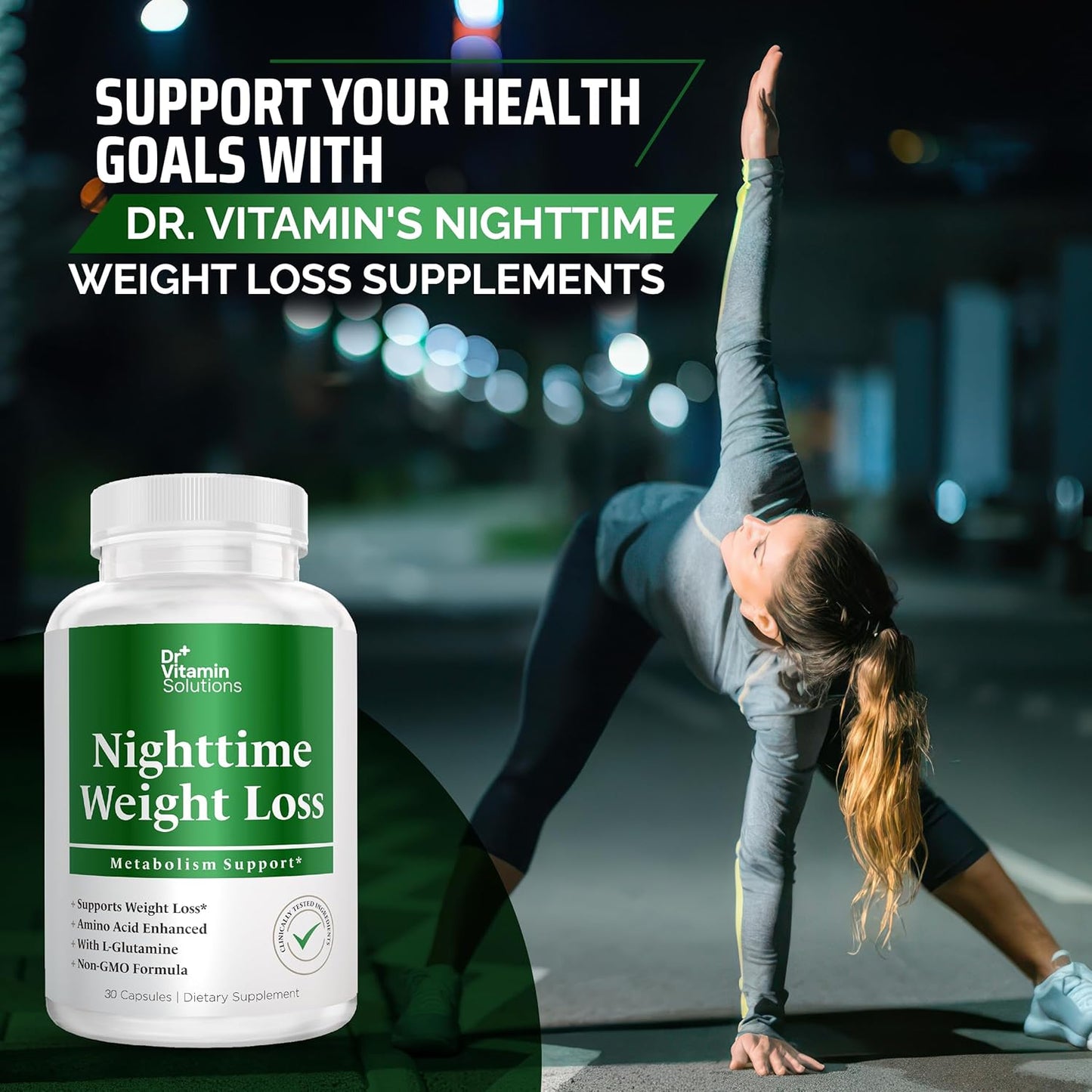 DR VITAMIN SOLUTIONS Nighttime Fat Burner Supplements - Appetite Suppressants for Weight Loss - Night-Time Fat Burner for Women and Men Supporting Sleep & Relaxation - Weight Loss Pills - 30