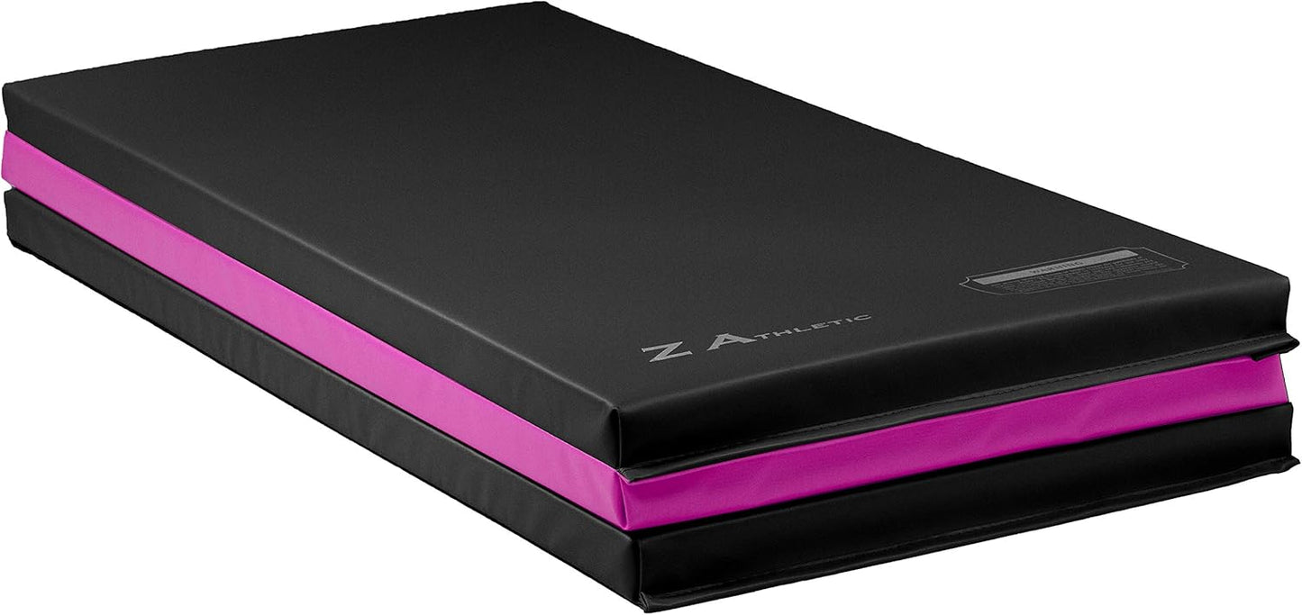 Z Athletic Folding Mat for Gymnastics, Tumbling, Cheerleading, and More, 4 Ft x 6 Ft x 2 In