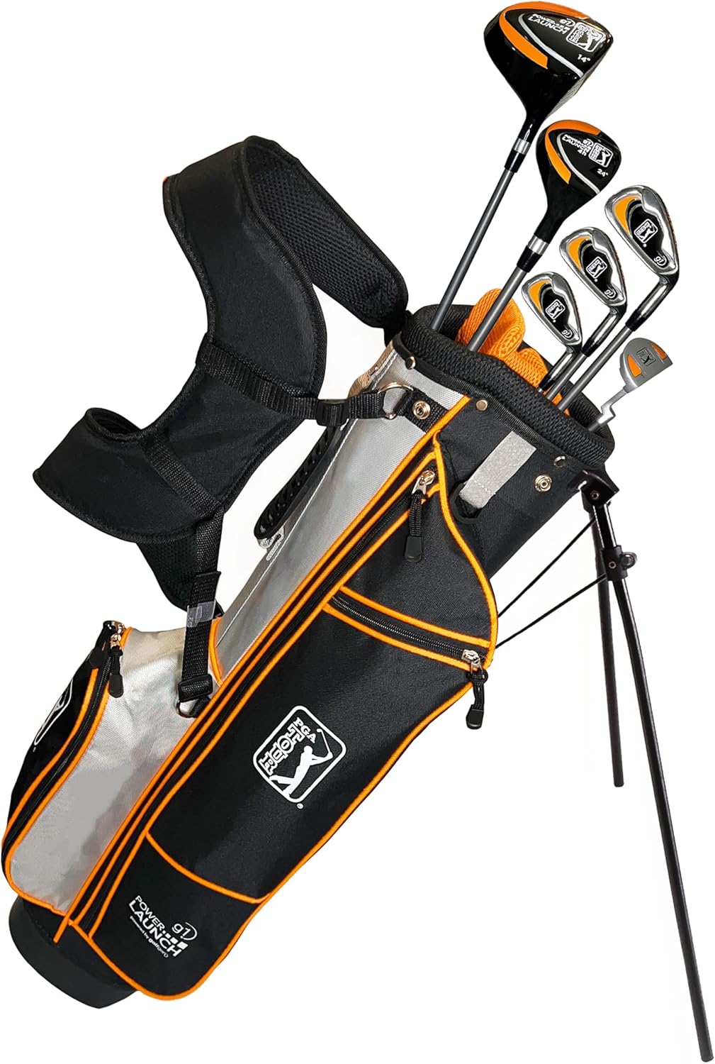 PGA TOUR Youth Golf Club Set for Ages 8-12 (4’8”-5’2”) and 12+ (5’2”+), Right and Left-Handed Kids Golf Sets – Beginner Junior Golf Clubs with Lightweight Stand Bag, Mallet Putter, Hybrid, Driver