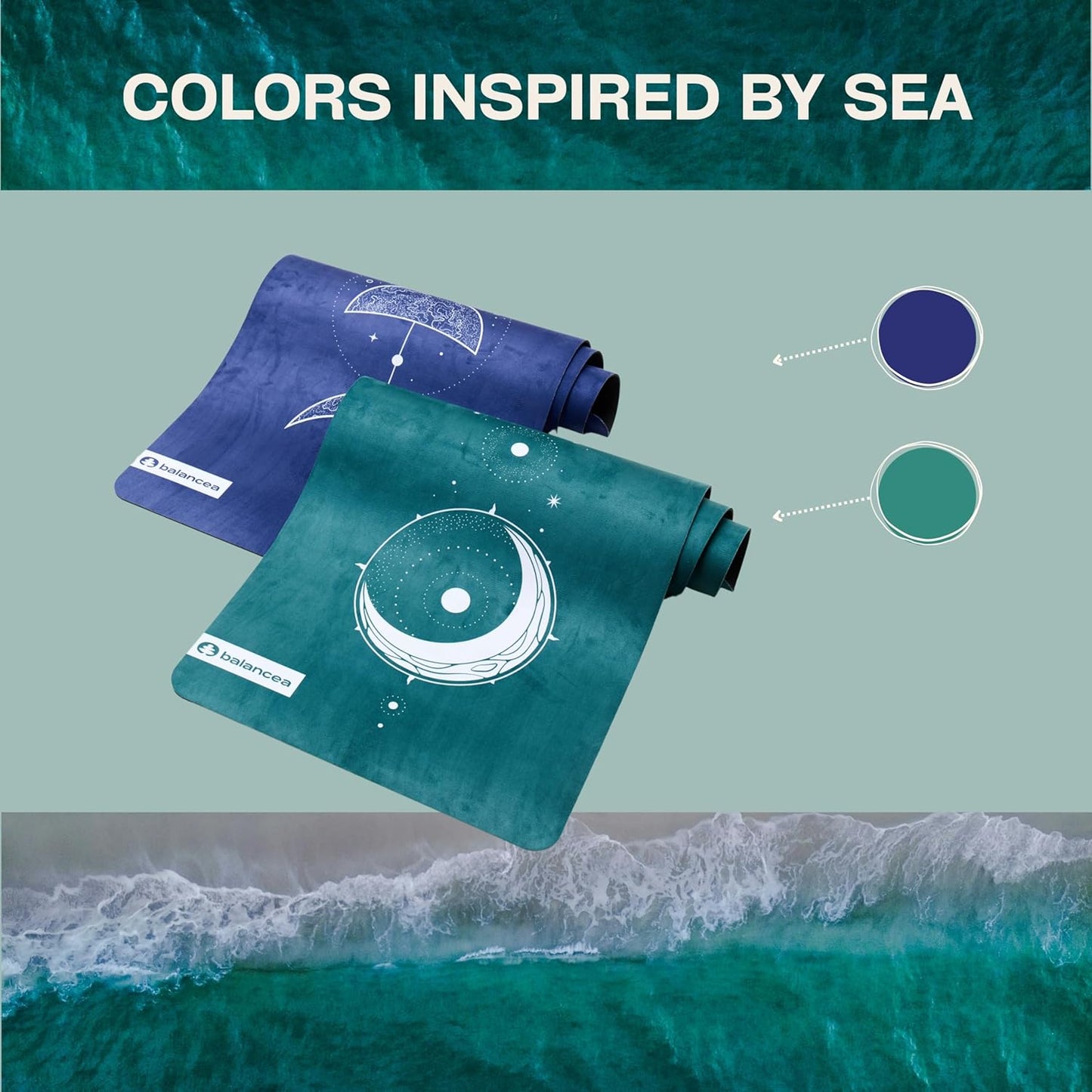 Yoga Mat 5mm Non Slip Suede & TPE - Eco-Friendly Fitness & Exercise Mat for Home Gym, Pilates, Hot Yoga, and Meditation - Lightweight Durable 72 x 24 inch Workout Mat for Women & Men