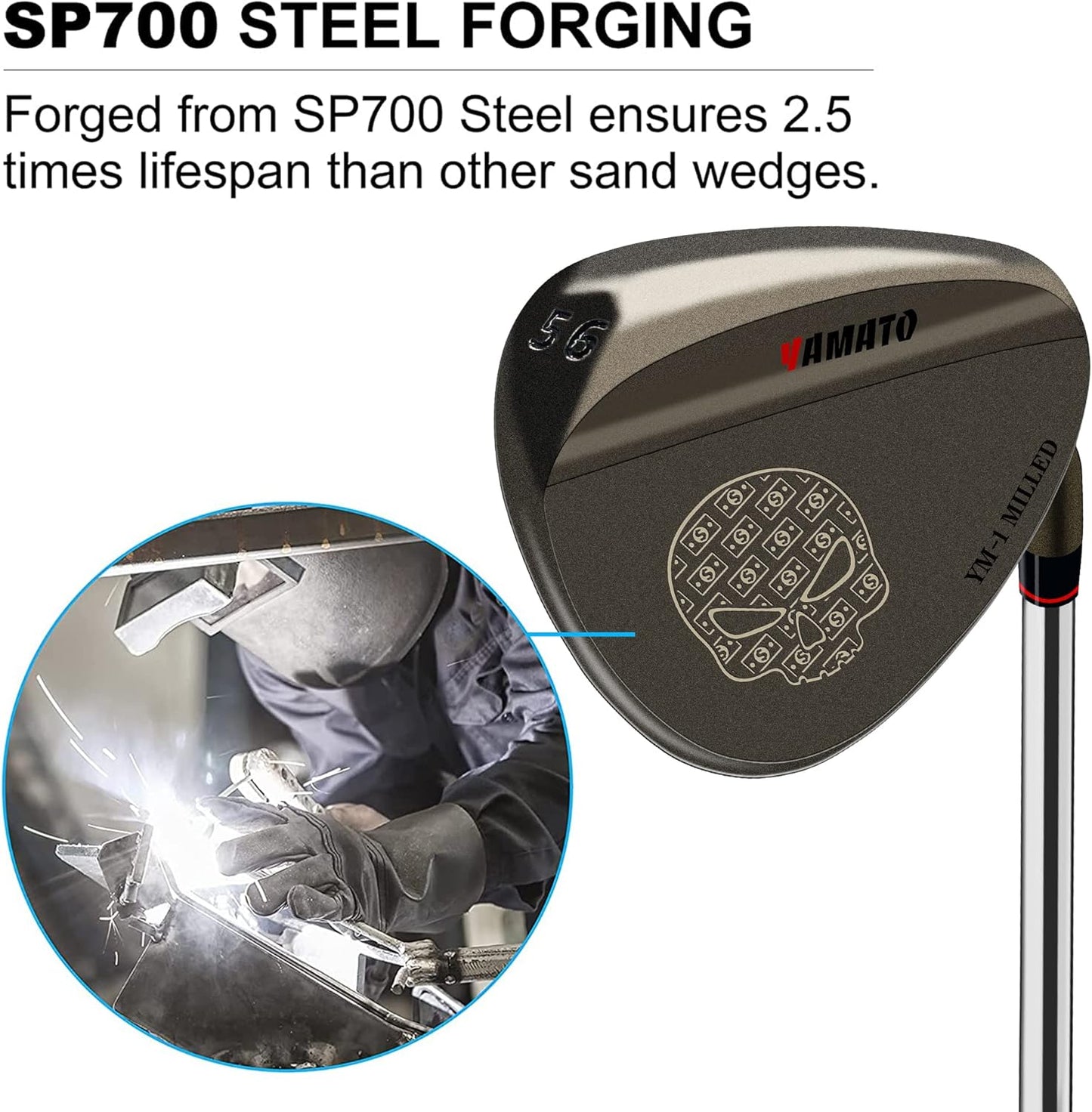 Yamato Golf Wedge Set or Individual Golf Wedges 50/52/54/56/58/60 Golf Gap Wedge Sets Sand Wedge|Lob Wedge Golf Clubs for Men & Women Milled Face for High Spin