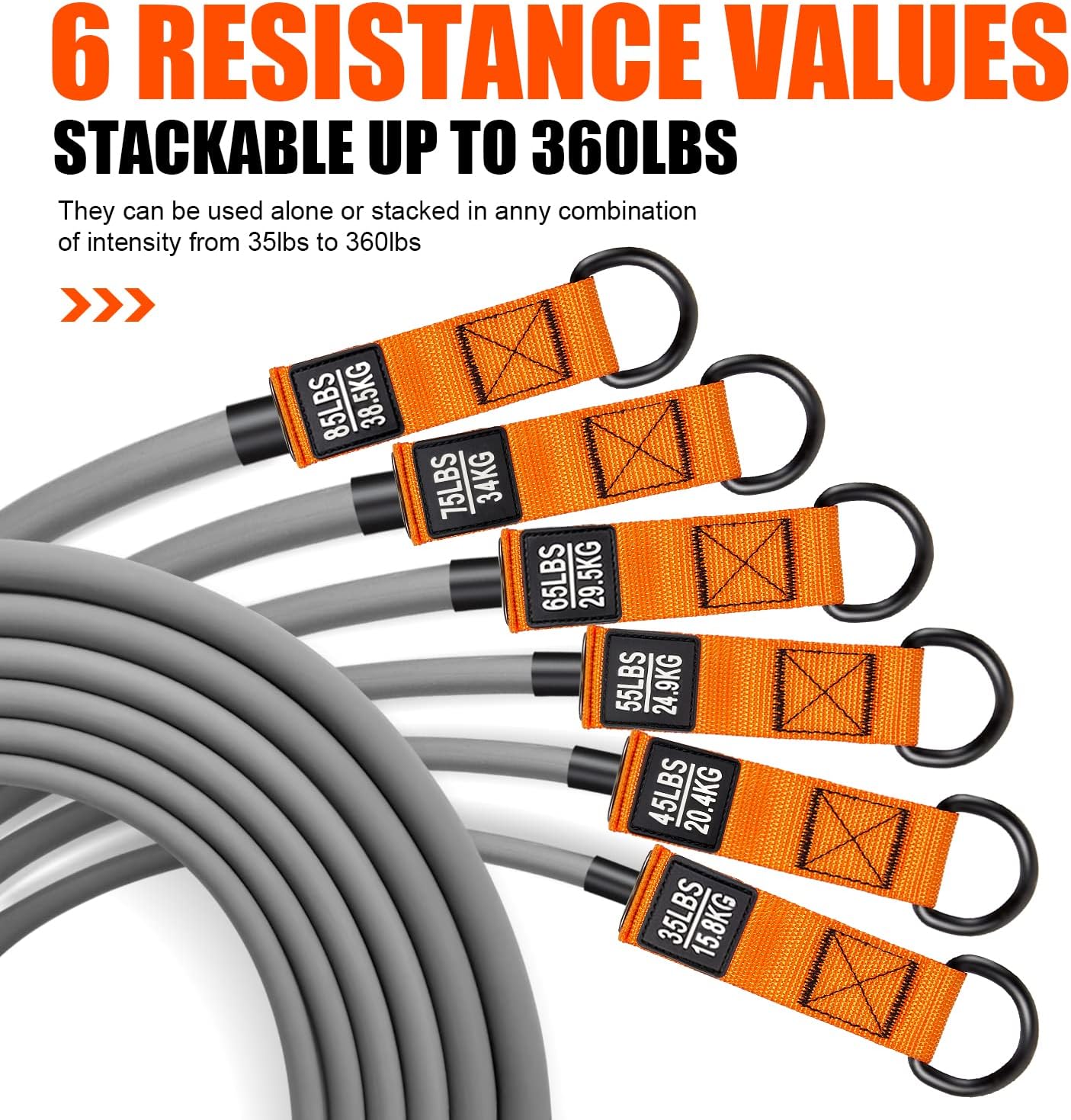 HPYGN Resistance Bands, Heavy Exercise Bands with Handles, Fitness Bands for Working Out, Workout Bands for Men, Weight Bands Set for Muscle Training, Strength, Slim, Yoga, Home Gym Equipment