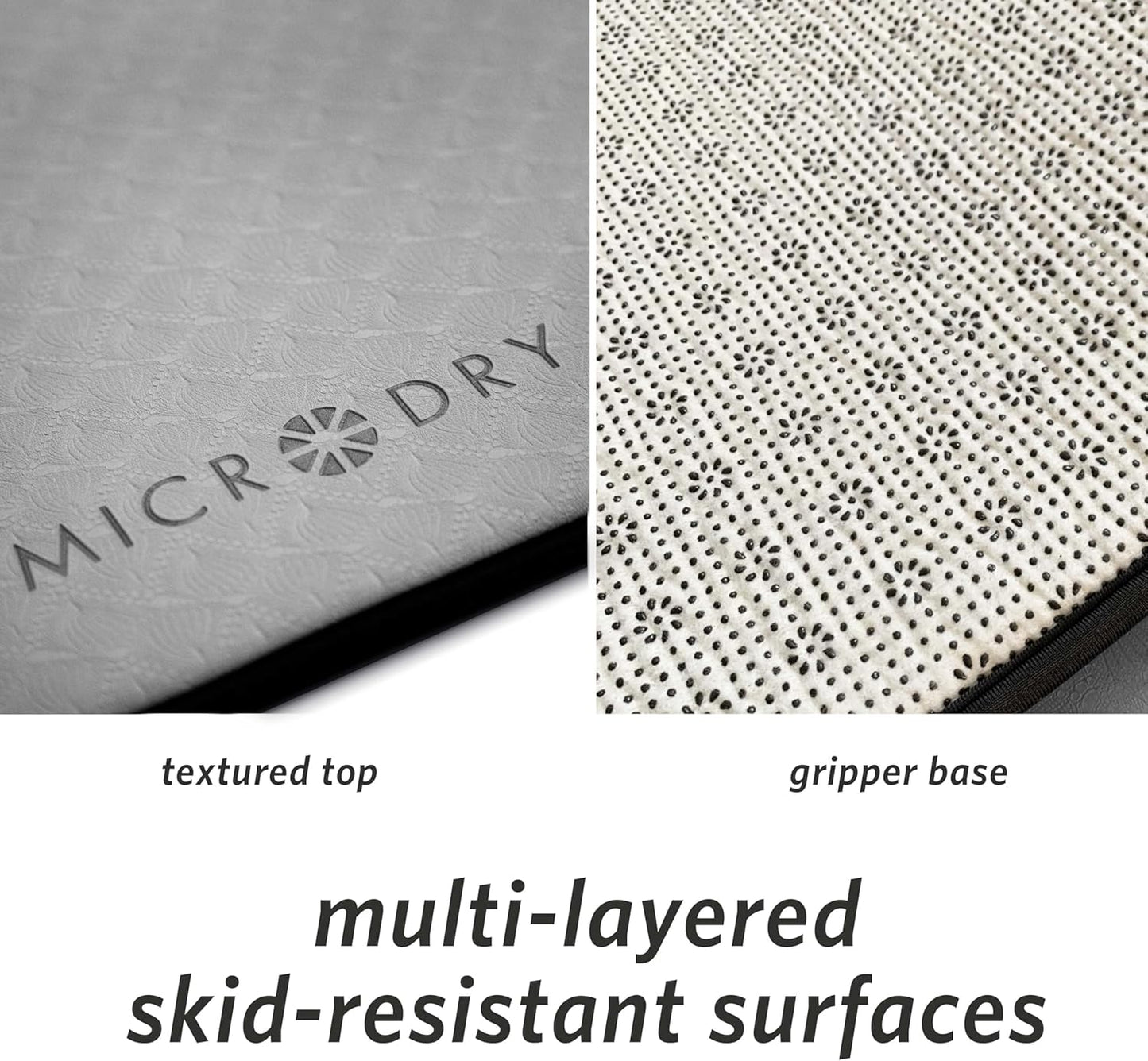 MICRODRY Deluxe Fitness Exercise Yoga Mat for Home & Gym, Extra Thick for High Impact Training, Multi Layered Skid Resistant Surface, Odor Neutralizing with Carrying Strap