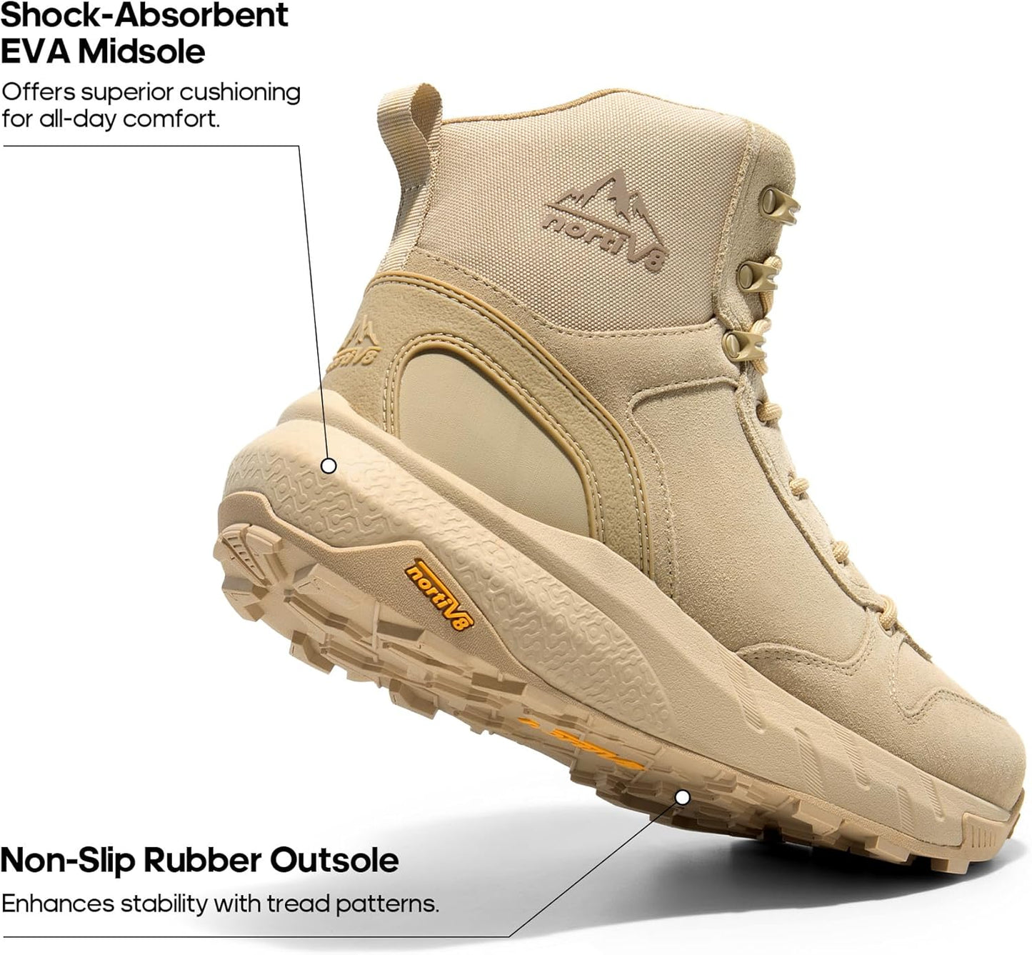 NORTIV 8 Men's Military Tactical Boot Lightweight Comfortable Boots for Work All Day Side Zipper Motorcycle Combat Hiking Boots Metrostrike(8-9 Inches)