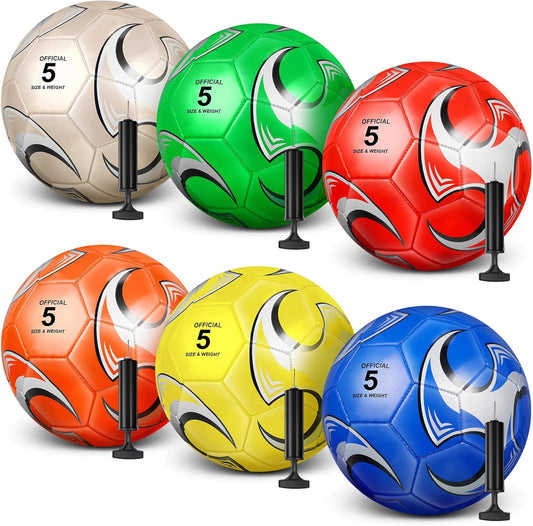 6 Pcs Operation Christmas Soccer Ball Bulk with Pump Needles, Size 3 4 5 Deflated Soccer Ball Gift for Youth Adult Game Training Practice Christian Charity Donation Supplies