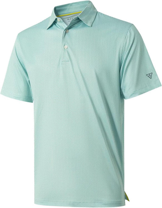 Men's Golf Polo Shirts Short Sleeve Striped Performance Moisture Wicking Dry Fit Golf Shirts for Men