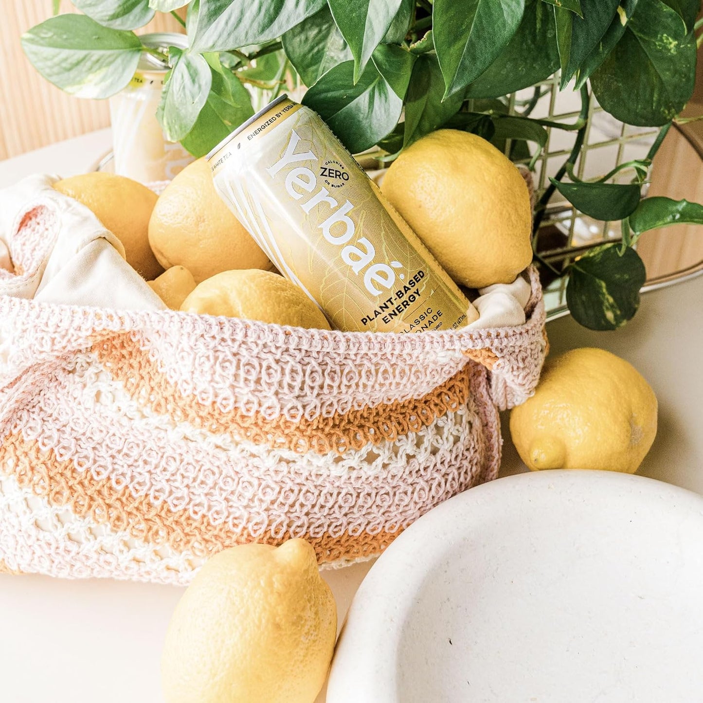 Yerbae Energy Beverage - Classic Lemonade, 0 Sugar, 0 Calories, 0 Carbs, Energized by Yerba Mate, Plant-Based, Healthy Alternative to Sugary Drinks, 16oz cans (12 Pack)