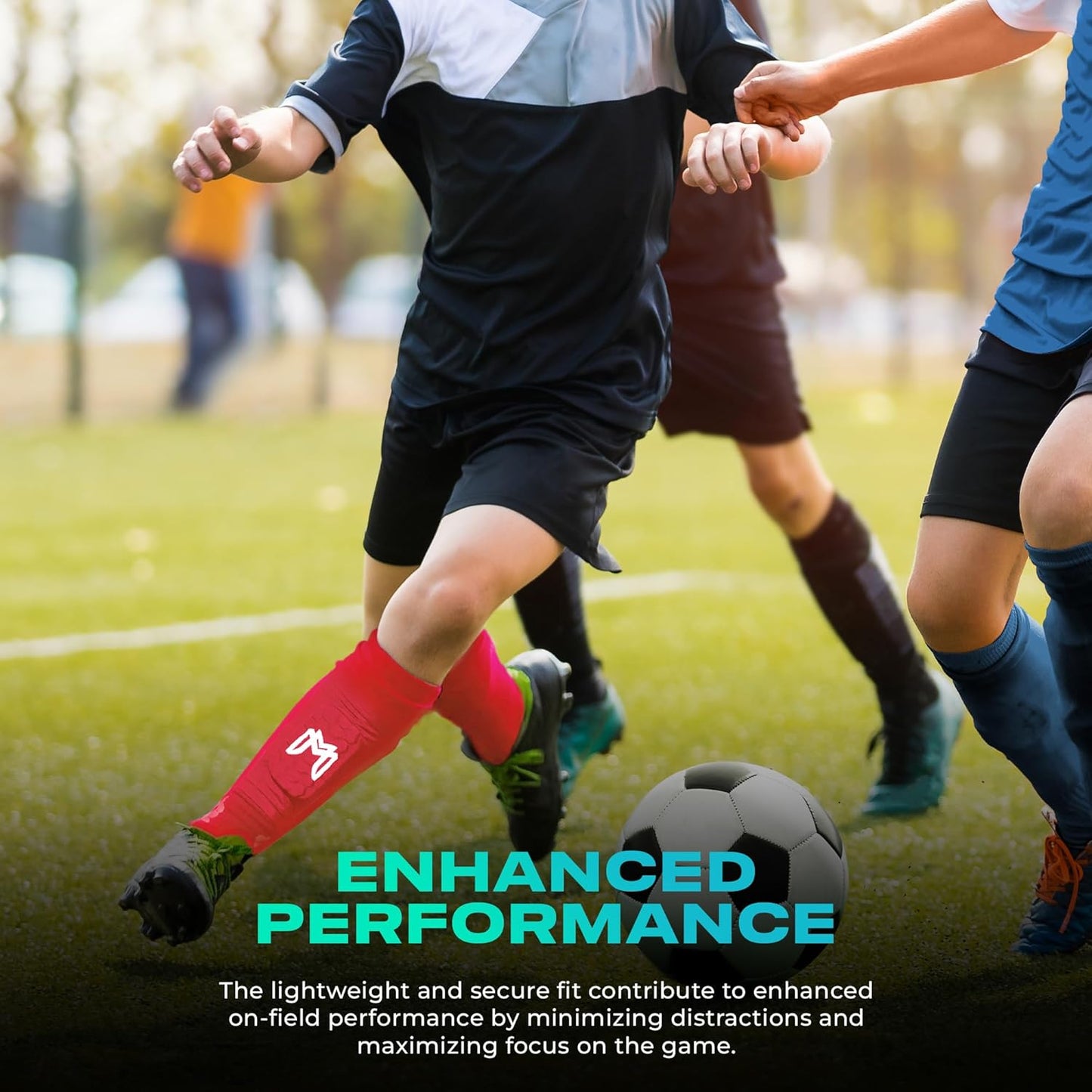 Mini Shin Guards Soccer – Built in Shin Pad Sleeves for Mens, Women, Teens - Small Shin Guards - Lightweight, Breathable Shin Defender Leg Protection