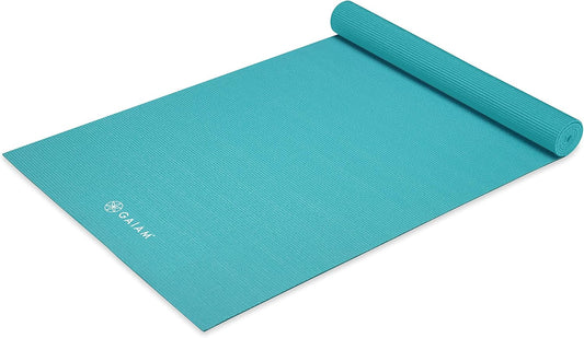 Gaiam Yoga Mat - Premium 5mm Solid Thick Non Slip Exercise & Fitness Mat for All Types of Yoga, Pilates & Floor Workouts (68" x 24" x 5mm)