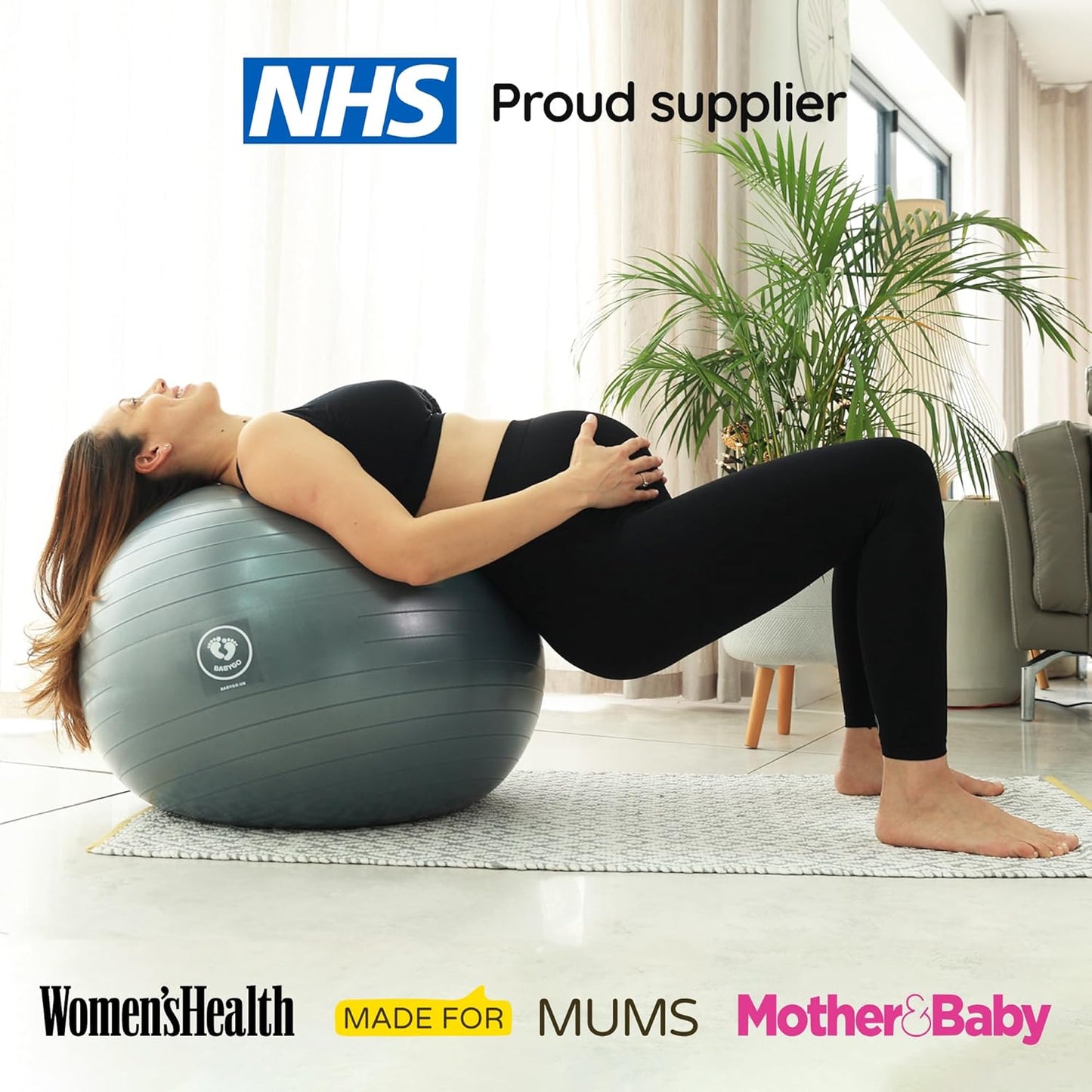 BABYGO® Birthing Ball for Pregnancy & Labor + Our Award Winning Book - Exercise, Birth & Recovery Plan, 5X Stronger Than a Yoga Ball with Eco Friendly Material
