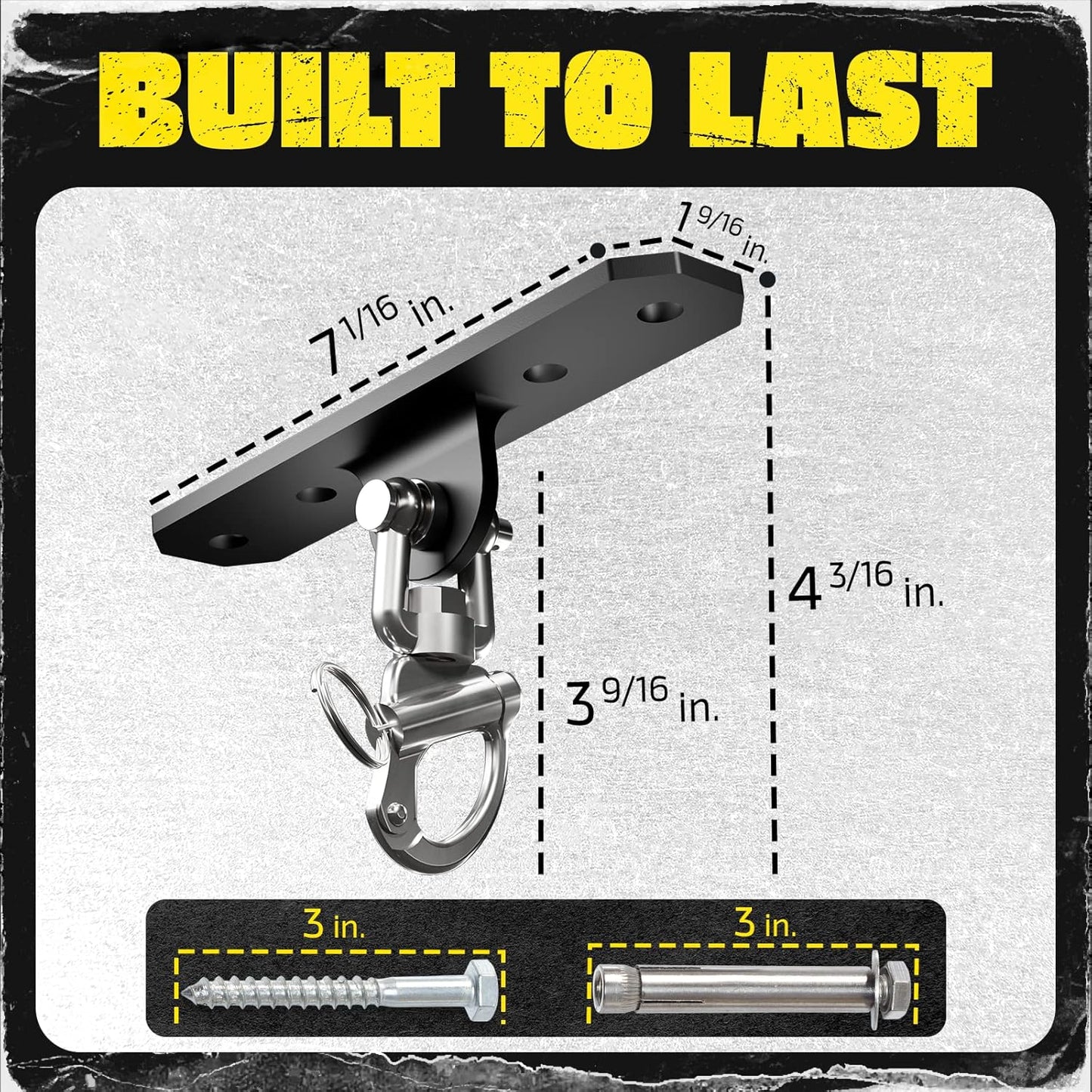 Yes4All Punching Bag Hanger, Stainless Steel Swivel Chain with 4 Snap Hooks for Heavy Bag, Gym Swing, Trapeze, and Hammock