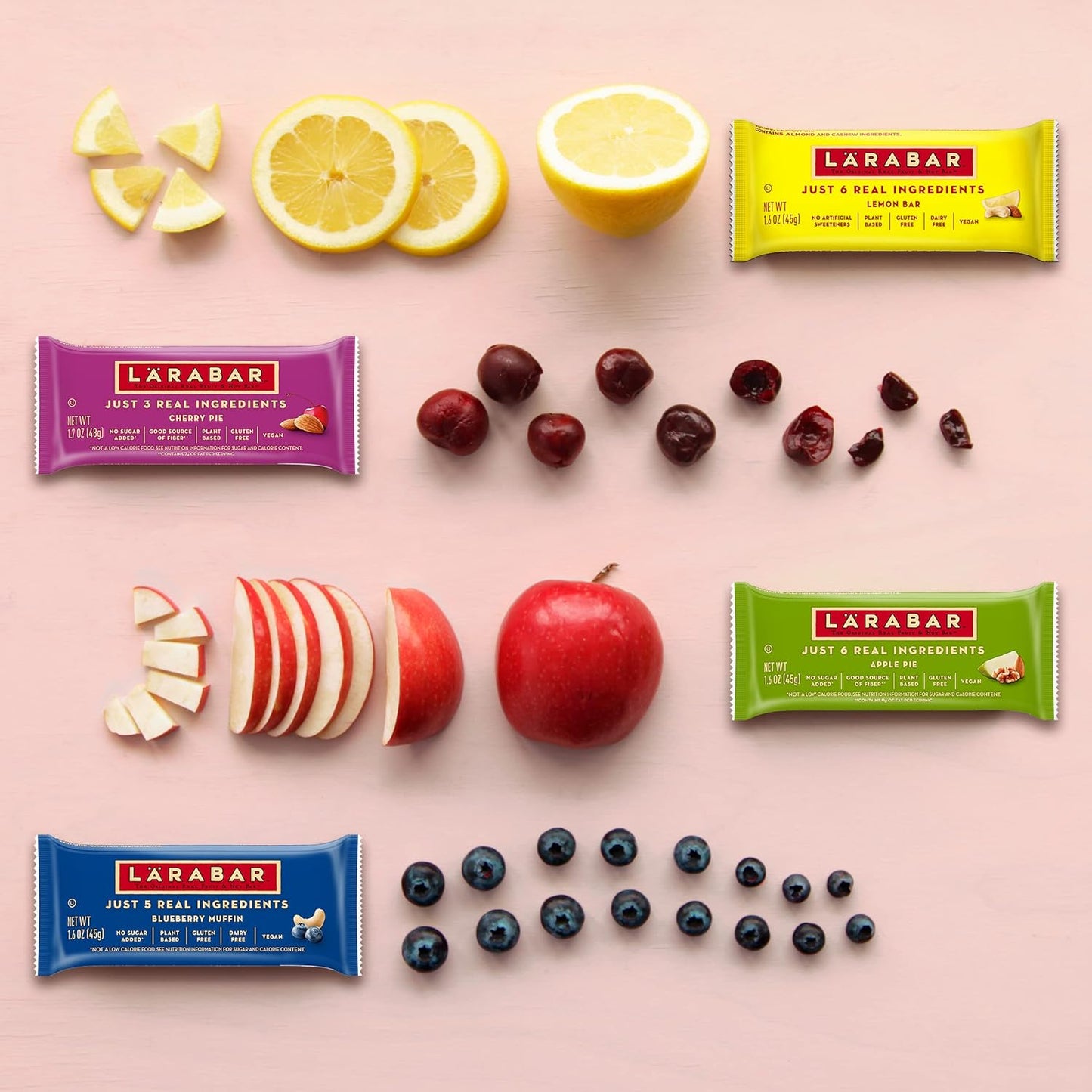 Larabar Lemon Bar, Gluten Free Vegan Fruit & Nut Bar, 1.6 oz Bars, 16 Ct