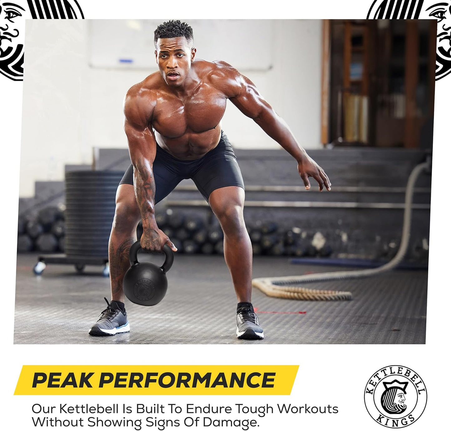 Kettlebell Kings Powder Coated Kettlebell Weights - 9-97 lb Strength Training Kettlebells for Men and Women - Hand Weights Workout Gym Equipment - Weights Set for Home Gym- New