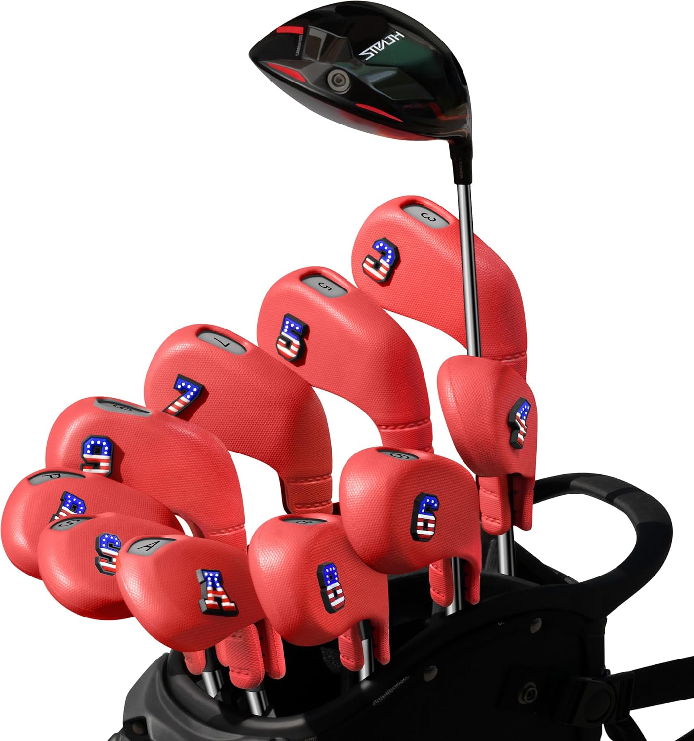 10pcs EVA Golf Club Covers – 7 Iron & 3 Wedge Covers with Numbers – Washable, Wear-Resistant Protection – Easy On & Off for Golf Irons & Wedges