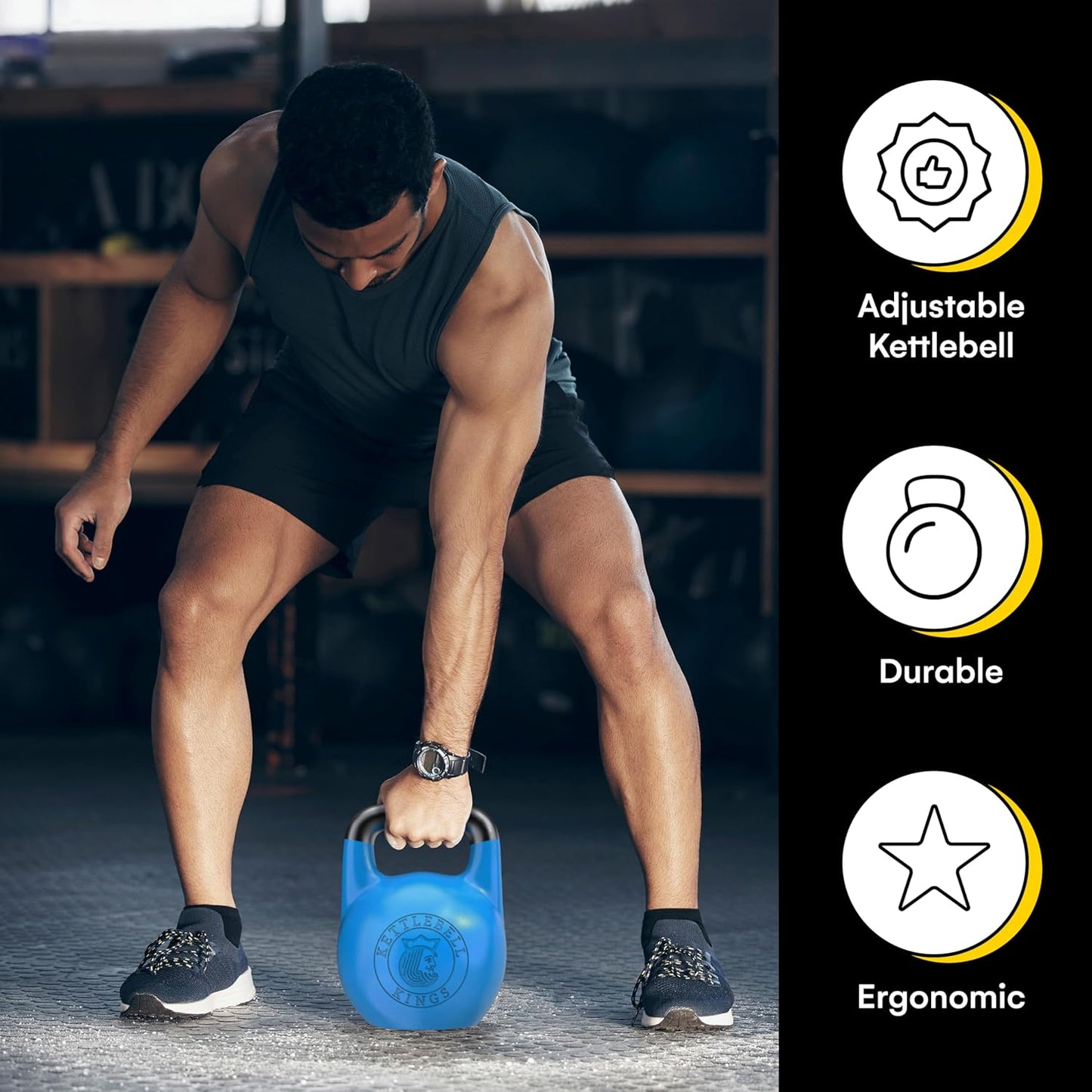 Kettlebell Kings Competition Kettlebells Weight (33mm handle) 4-32 KG | Hand weights Workout Gym Equipment & Strength training sets for Women & Men | Weights set for Home Gym