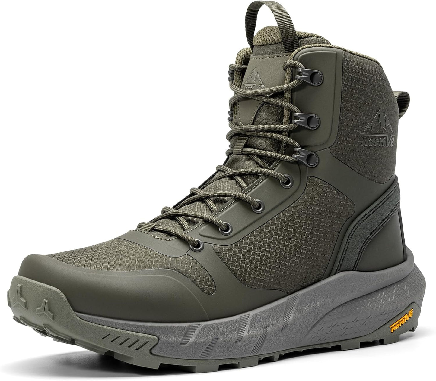 NORTIV 8 Men's Military Tactical Boot Lightweight Comfortable Boots for Work All Day Side Zipper Motorcycle Combat Hiking Boots Metrostrike(8-9 Inches)